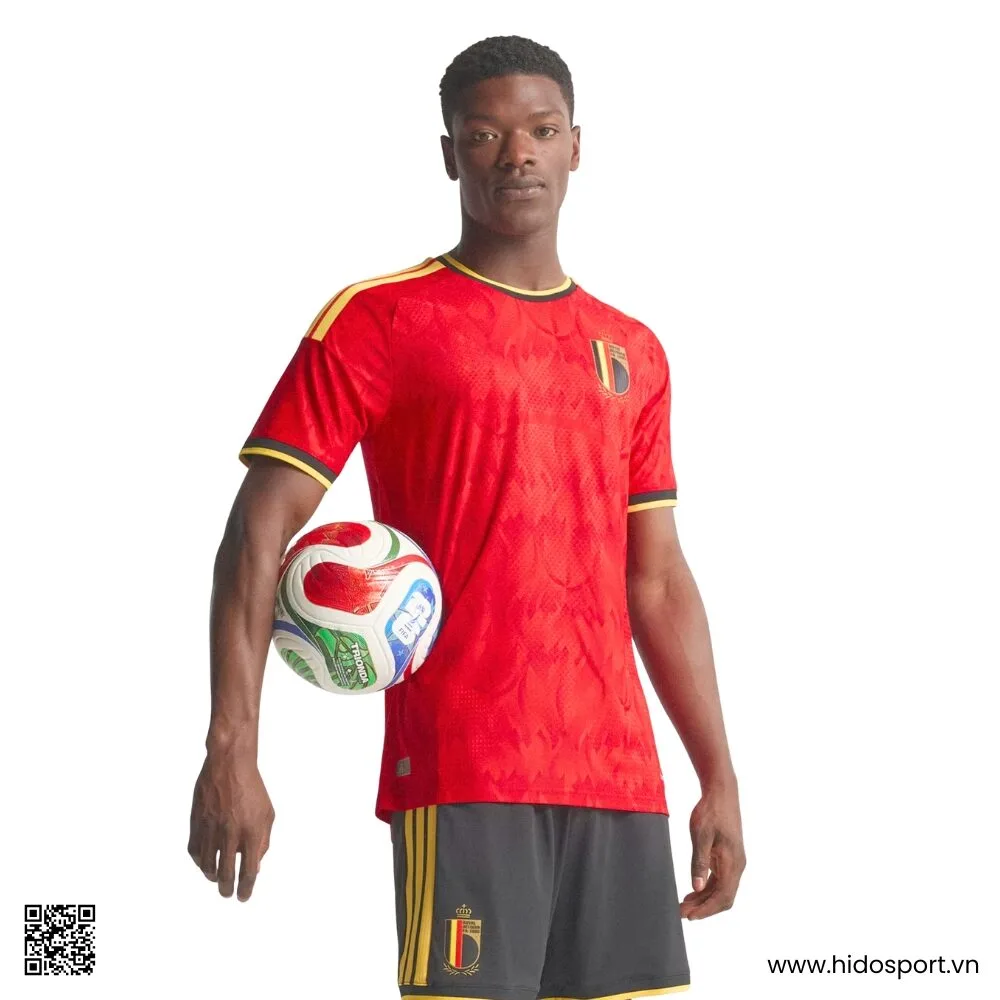 Quần Áo Bóng Đá Bỉ Sân Nhà World Cup 2026 - Màu Đỏ Sẫm - HIDO SPORT