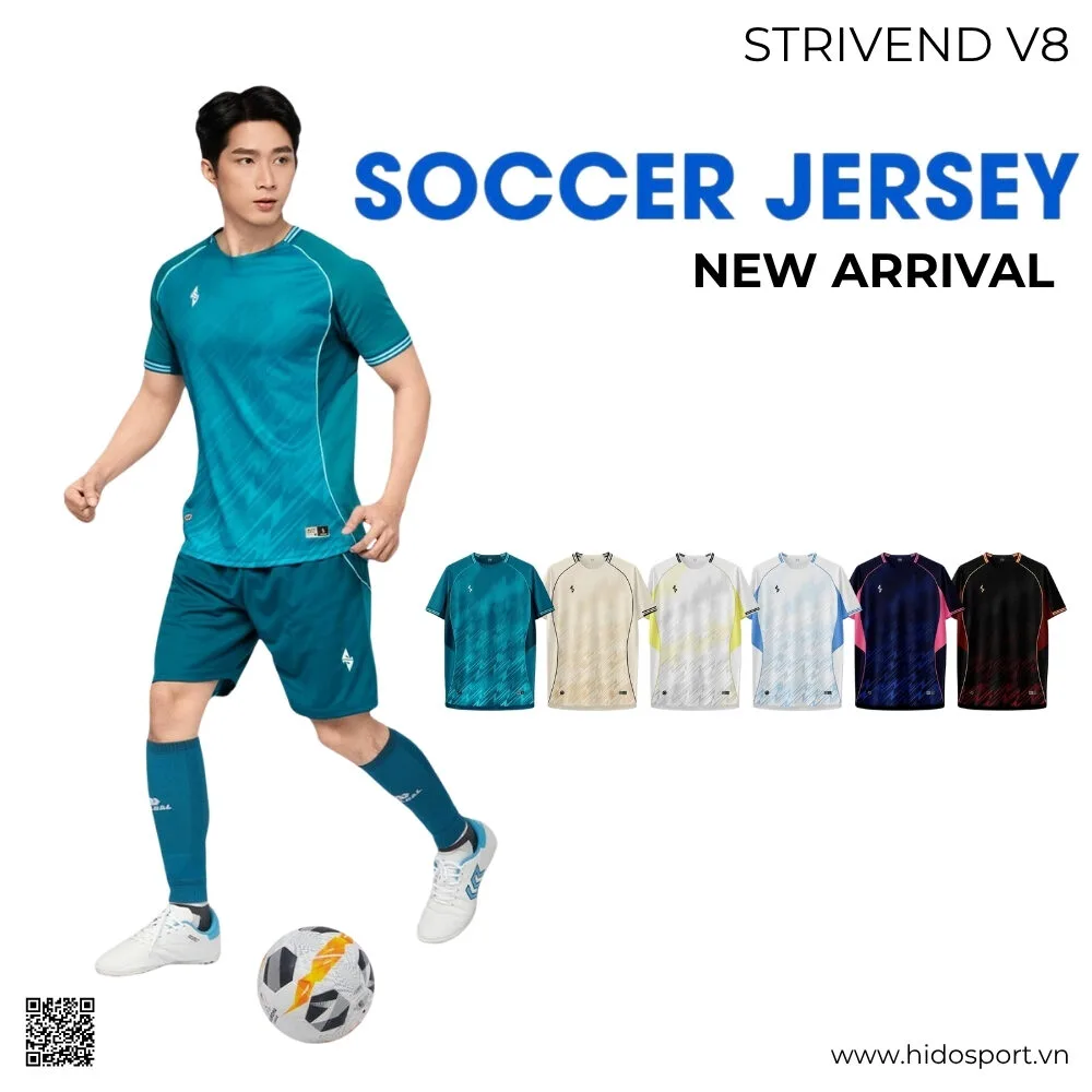 BST 6 MÀU - Quần Áo Bóng Đá Thiết Kế Chính Hãng Strivend V8 2025 - HIDO SPORT