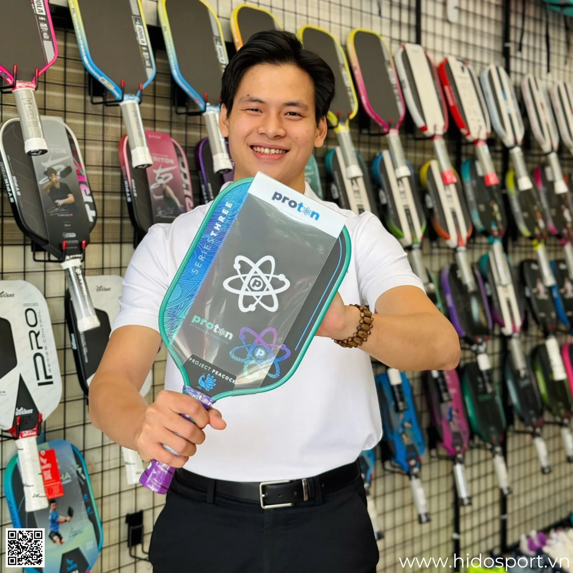 Vot Pickleball Proton Project Peacock Elongated Hinh Anh Thuc Te