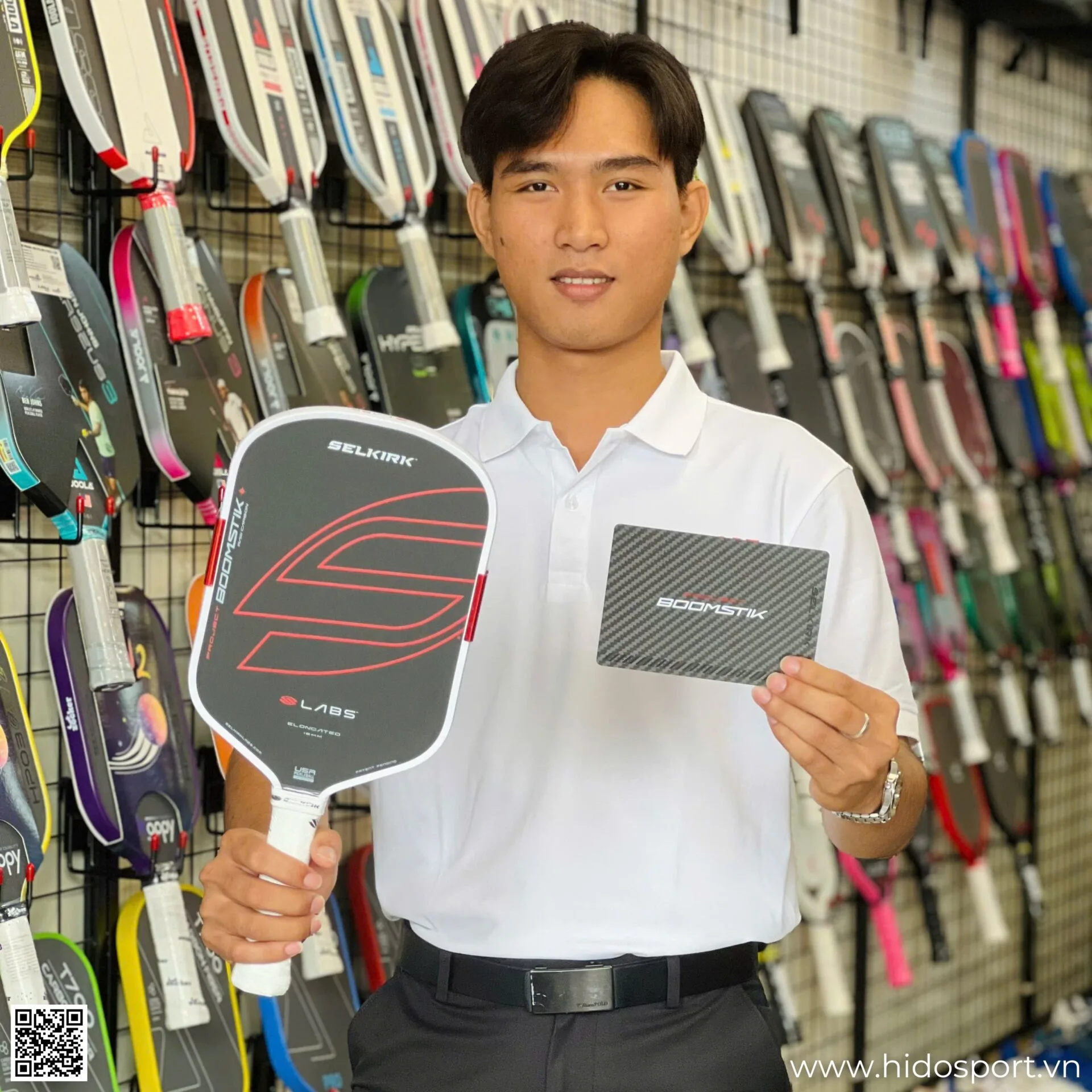 (TITLE)% Vot Selkirk Boomstik Raw Carbon Elongated 16mm Hinh Anh Doc Quyen Tai Hido Sport 02