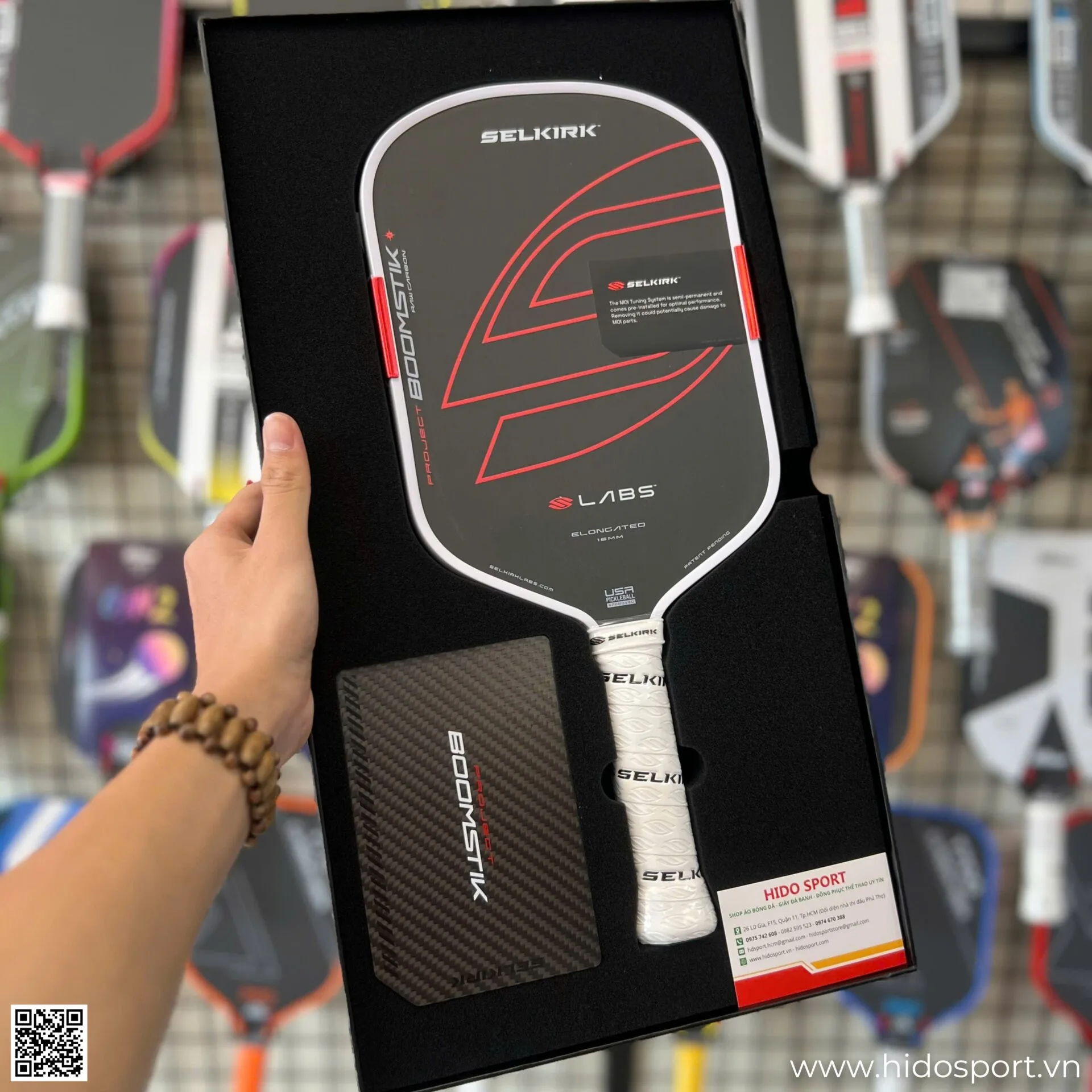 (TITLE)% Vot Selkirk Boomstik Raw Carbon Elongated 16mm Hinh Anh Doc Quyen Tai Hido Sport 03