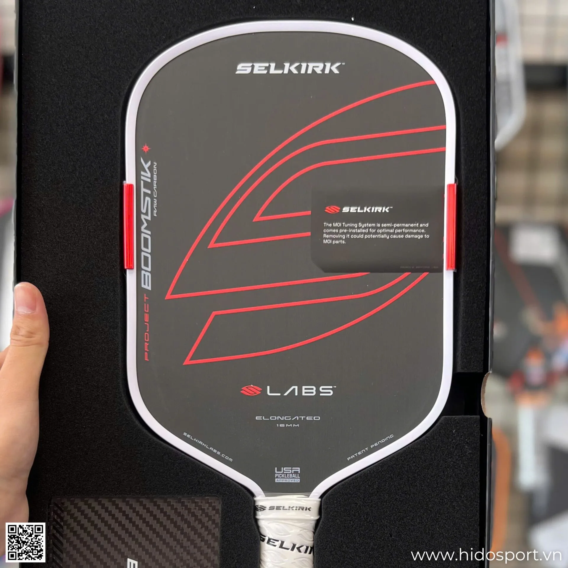 (TITLE)% Vot Selkirk Boomstik Raw Carbon Elongated 16mm Hinh Anh Doc Quyen Tai Hido Sport 04