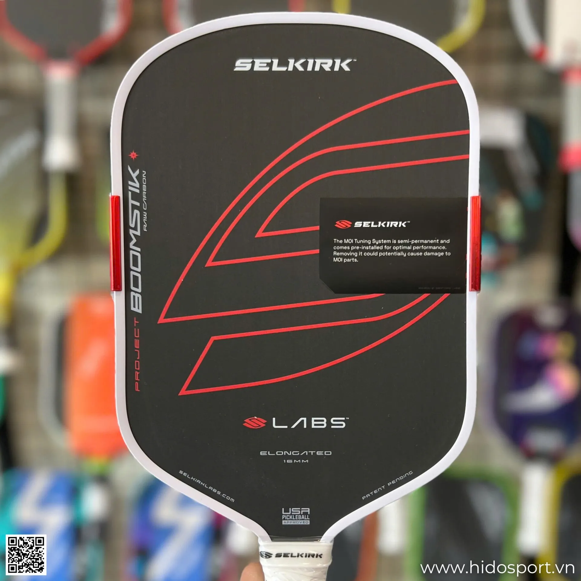 (TITLE)% Vot Selkirk Boomstik Raw Carbon Elongated 16mm Hinh Anh Doc Quyen Tai Hido Sport 06