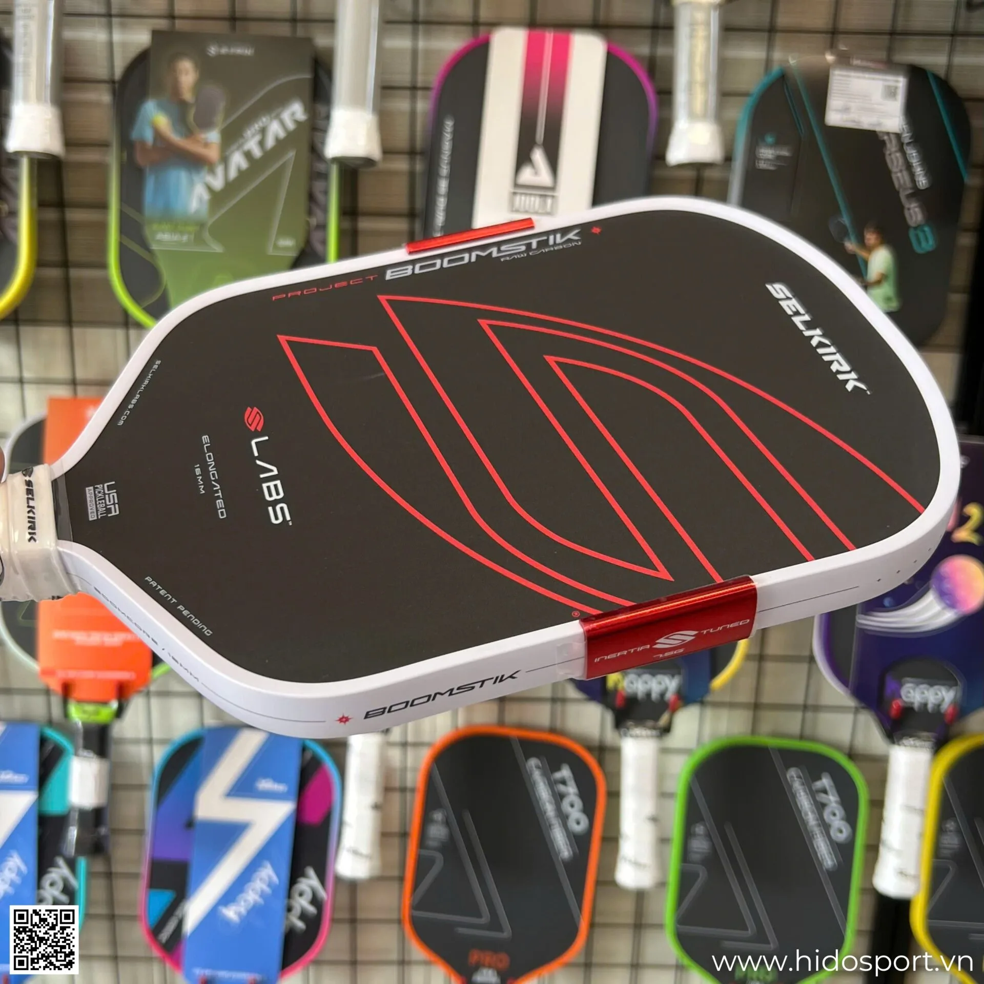 (TITLE)% Vot Selkirk Boomstik Raw Carbon Elongated 16mm Hinh Anh Doc Quyen Tai Hido Sport 07
