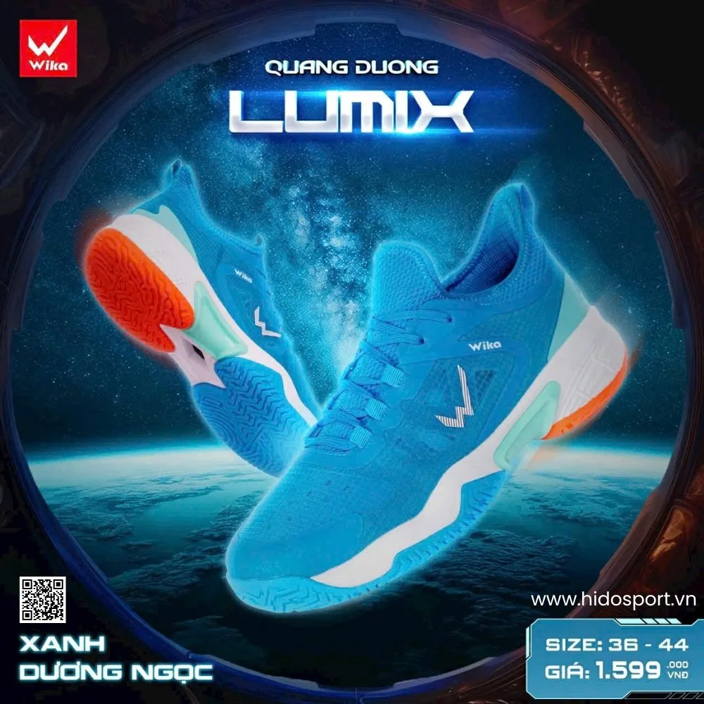 Giày Pickleball Quang Dương Wika Lumix Chính Hãng | BST 4 Màu - Xanh Dương