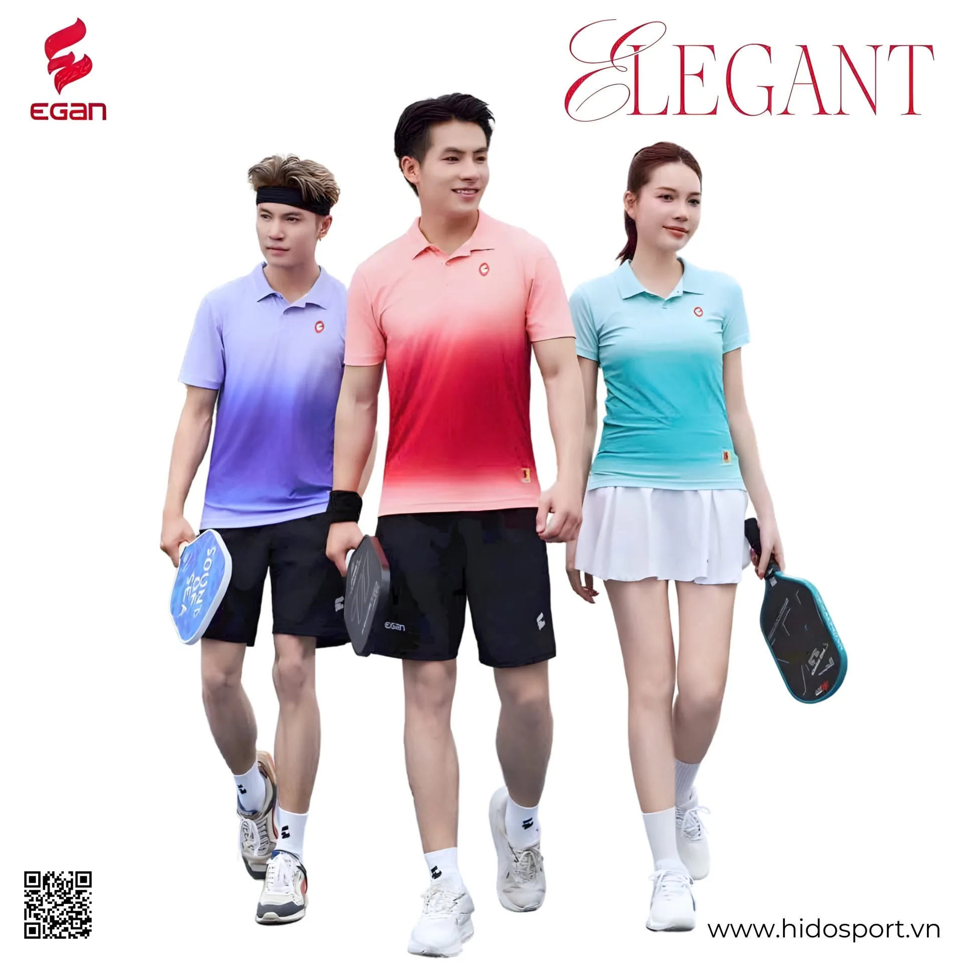 Áo Polo Pickleball Nam Nữ Egan Elegant Chính Hãng 2026 - BST 6 Màu - HIDO SPORT