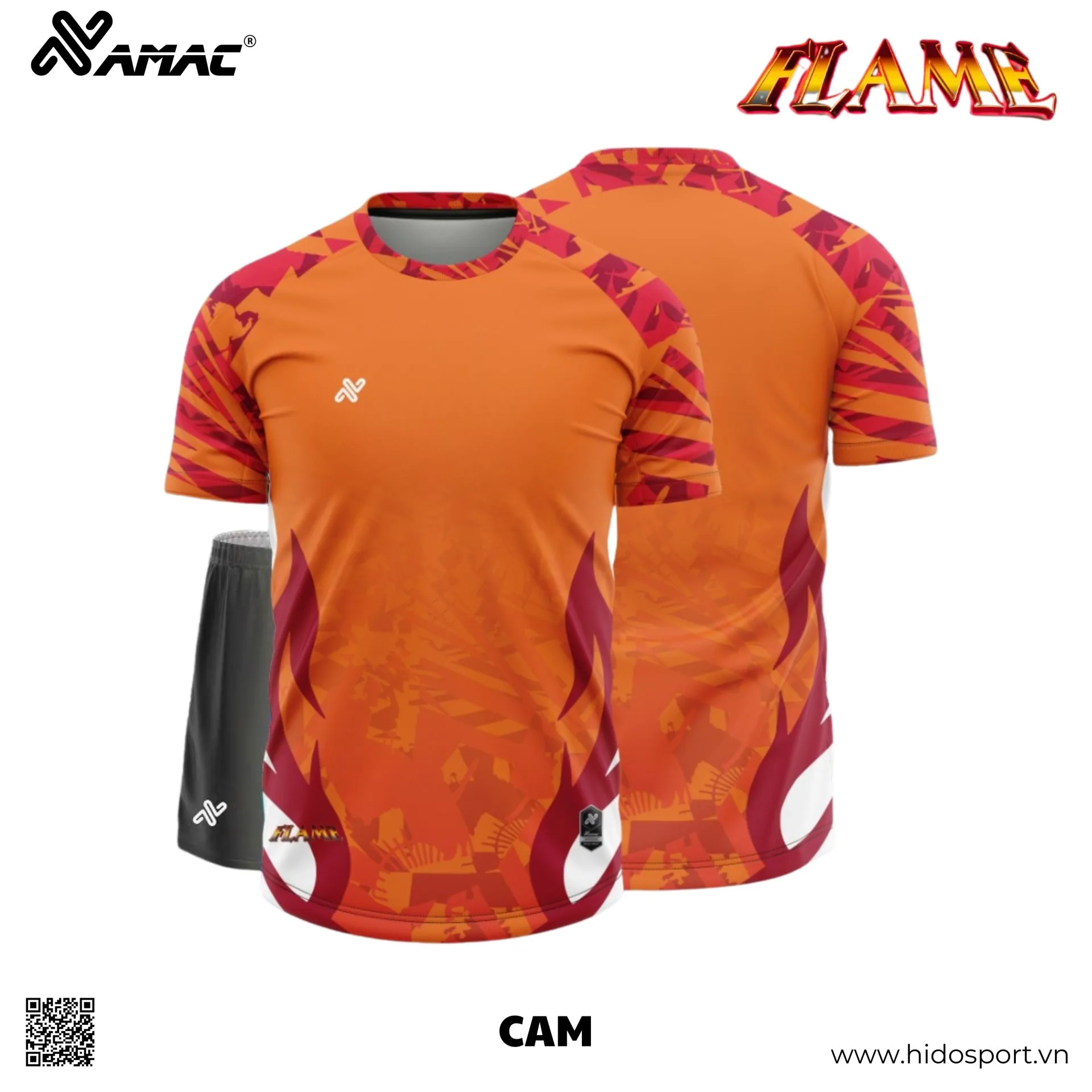 Quần Áo Bóng Đá Thiết Kế Chính Hãng AMAC FLAME 2026 - BST 9 MÀU - Cam