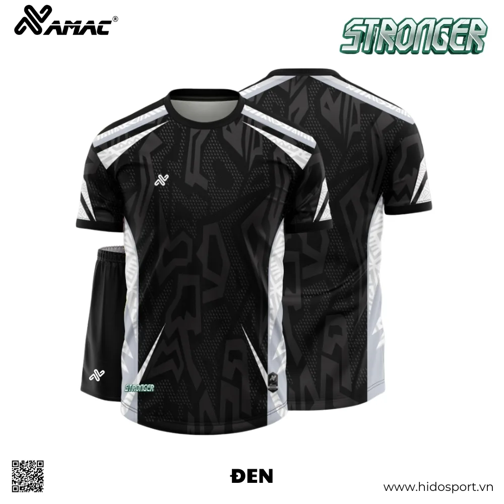 Quần Áo Bóng Đá Thiết Kế Chính Hãng AMAC STRONGER 2026 - BST 9 MÀU - Đen