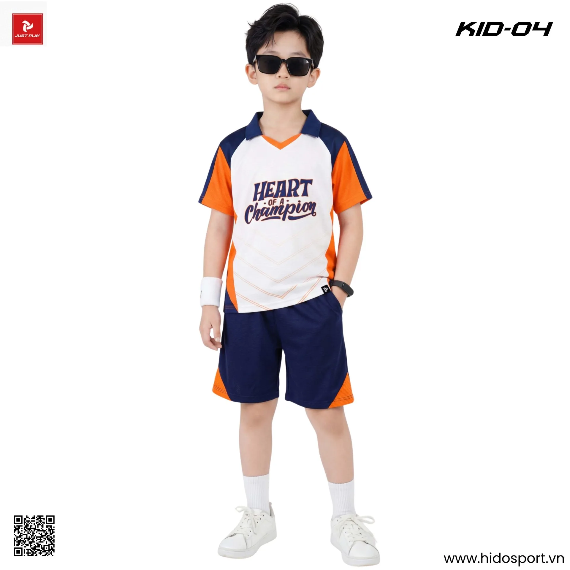 Quần Áo Bóng Đá Trẻ Em Thời Trang Just Play KID 04 Chính Hãng 2026 - BST 6 Màu - Cam