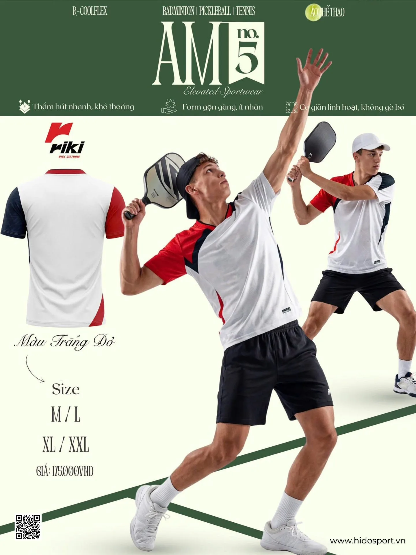 Áo Pickleball Nam Nữ RIKI AM05 Chính Hãng 2026 – BST 3 Màu - 2