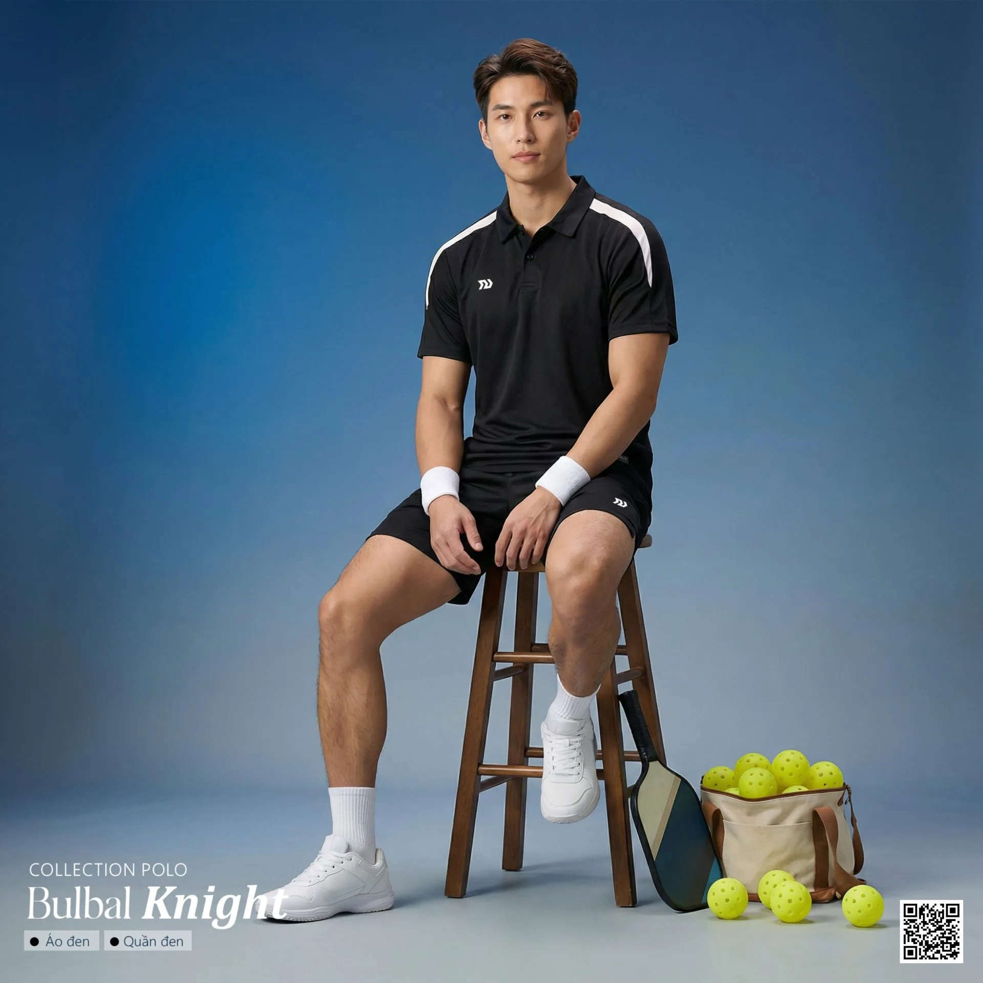 Áo Polo Pickleball Bulbal Knight Chính Hãng 2026 - BST 3 Màu - Đen