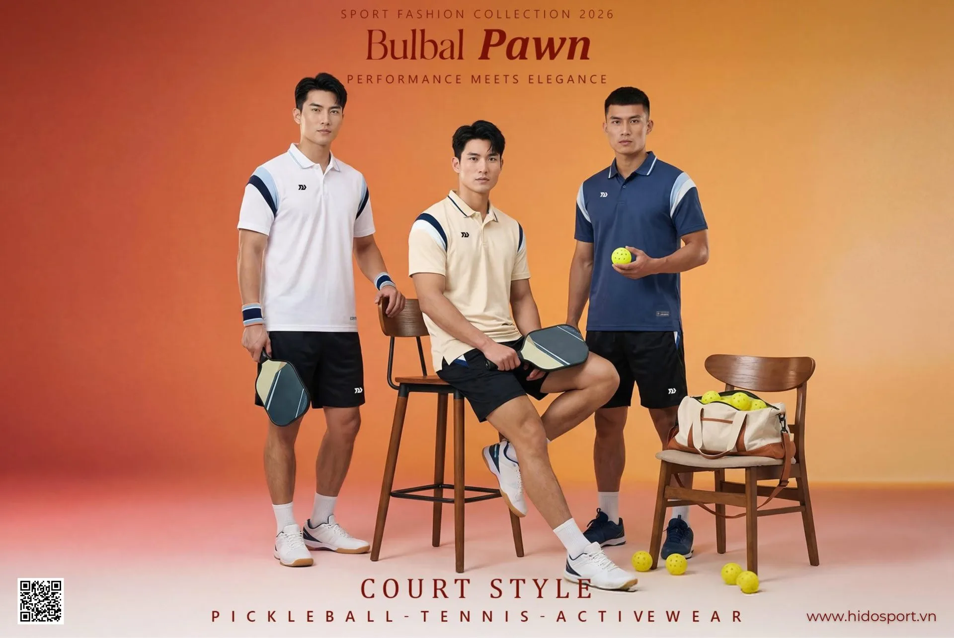 Áo Polo Pickleball Bulbal Pawn Chính Hãng 2026 - BST 3 Màu - 1