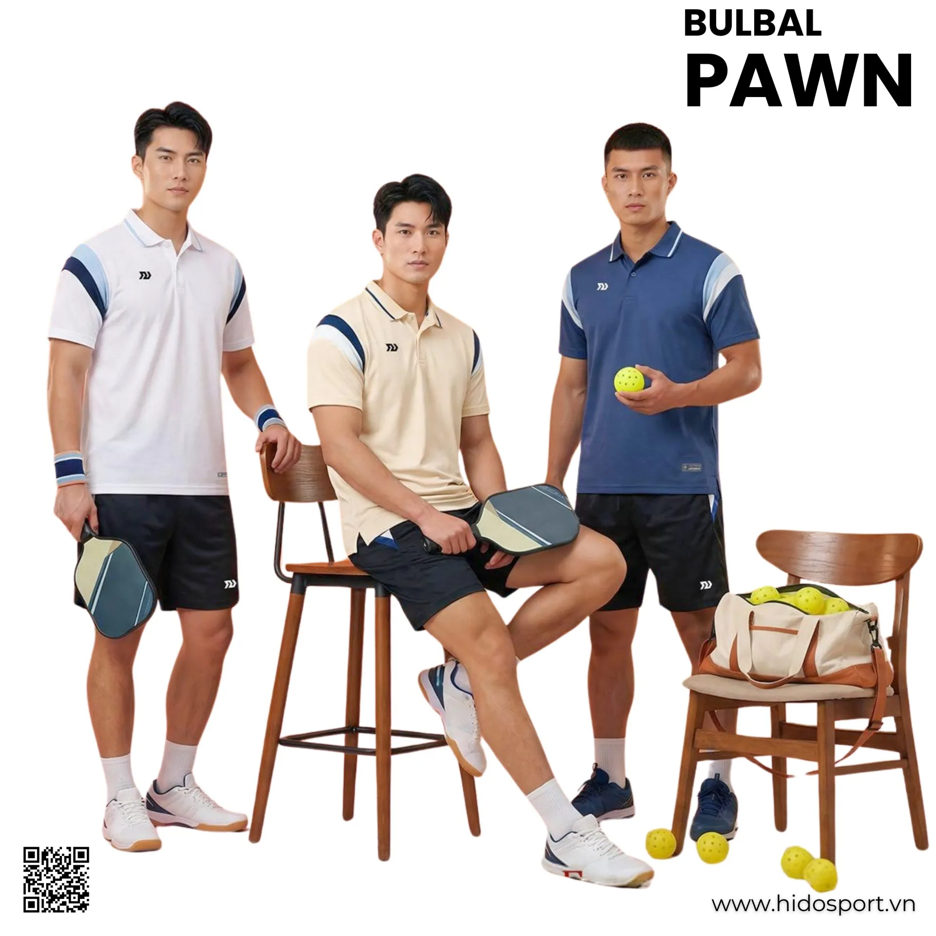 Áo Polo Pickleball Bulbal Pawn Chính Hãng 2026 - BST 3 Màu - HIDO SPORT