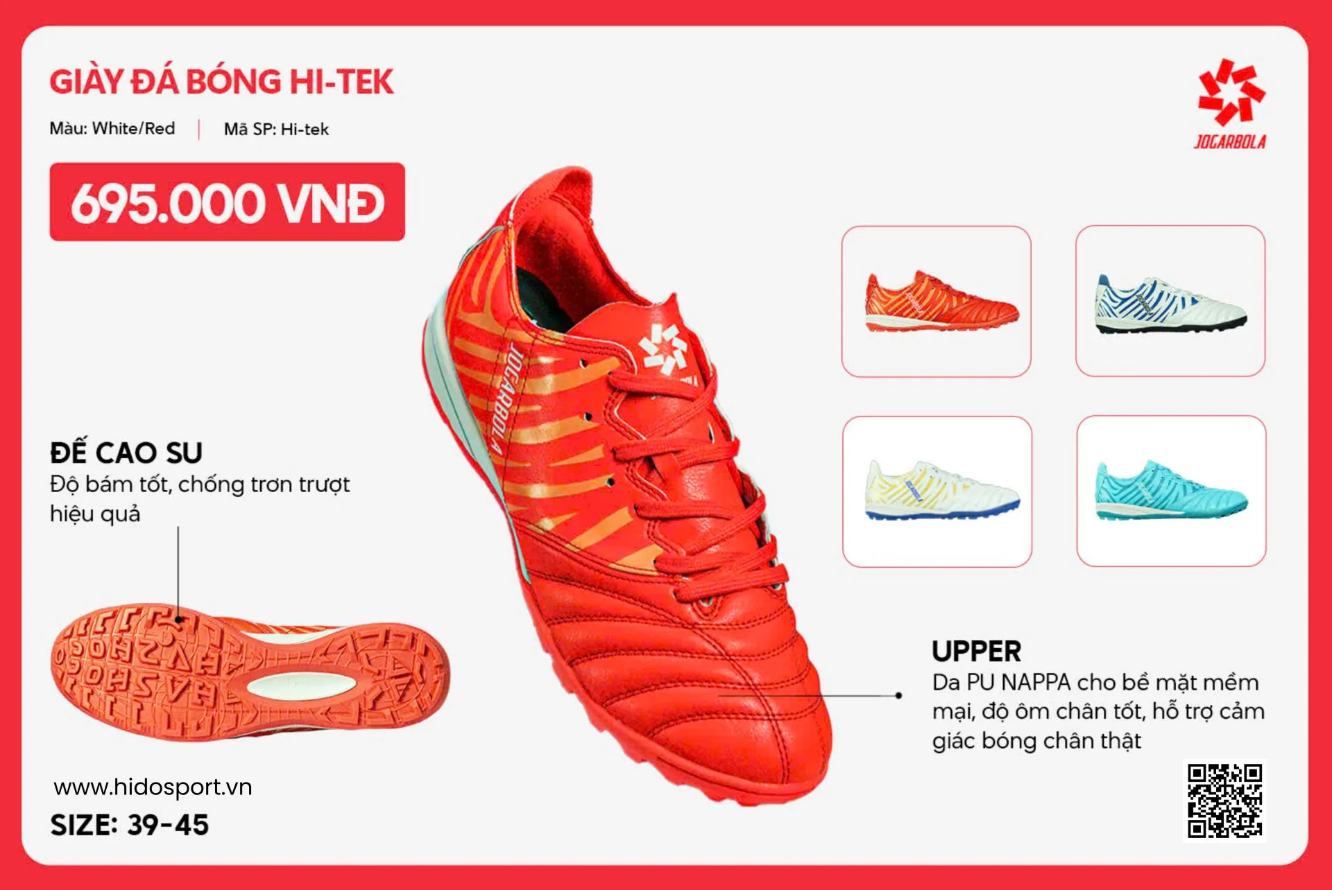 Giày Bóng Đá Jogarbola Hi-Tek Chính Hãng 2026 | BST 4 Màu - 1