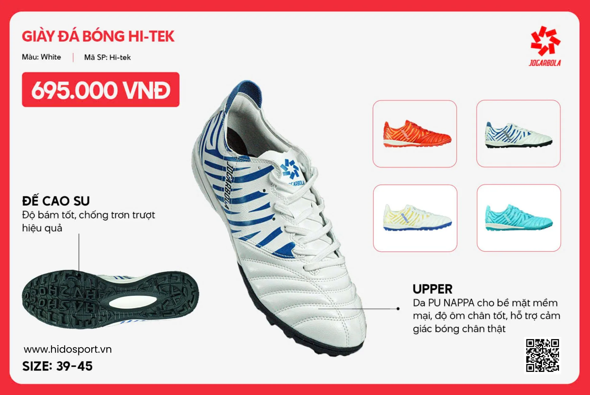 Giày Bóng Đá Jogarbola Hi-Tek Chính Hãng 2026 | BST 4 Màu - 4