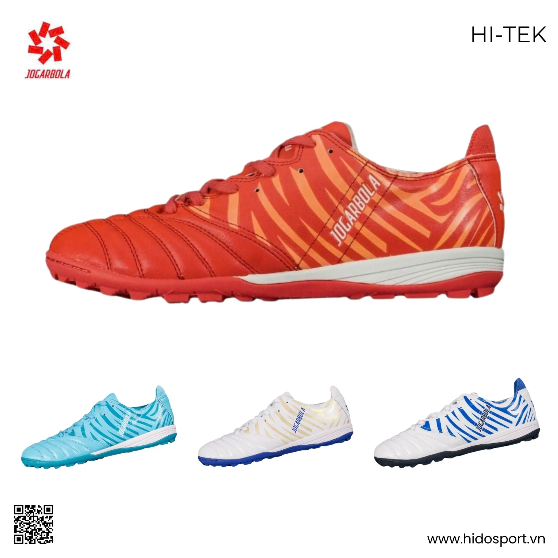 Giày Bóng Đá Jogarbola Hi-Tek Chính Hãng 2026 | BST 4 Màu - HIDO SPORT