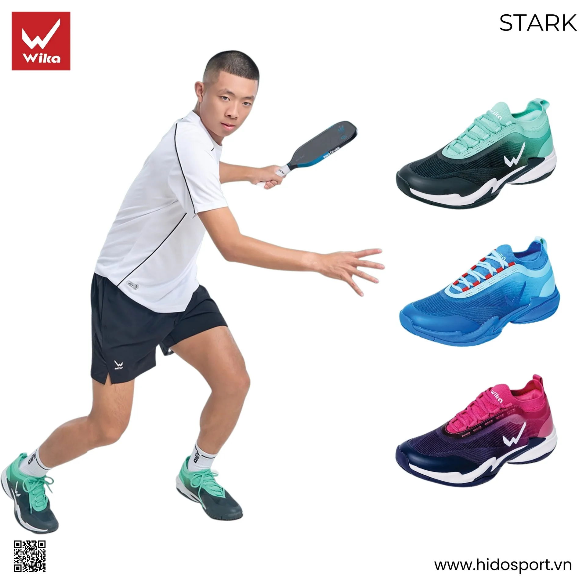 Giày Pickleball Wika Stark Quang Dương Chính Hãng | BST 3 Màu - HIDO SPORT