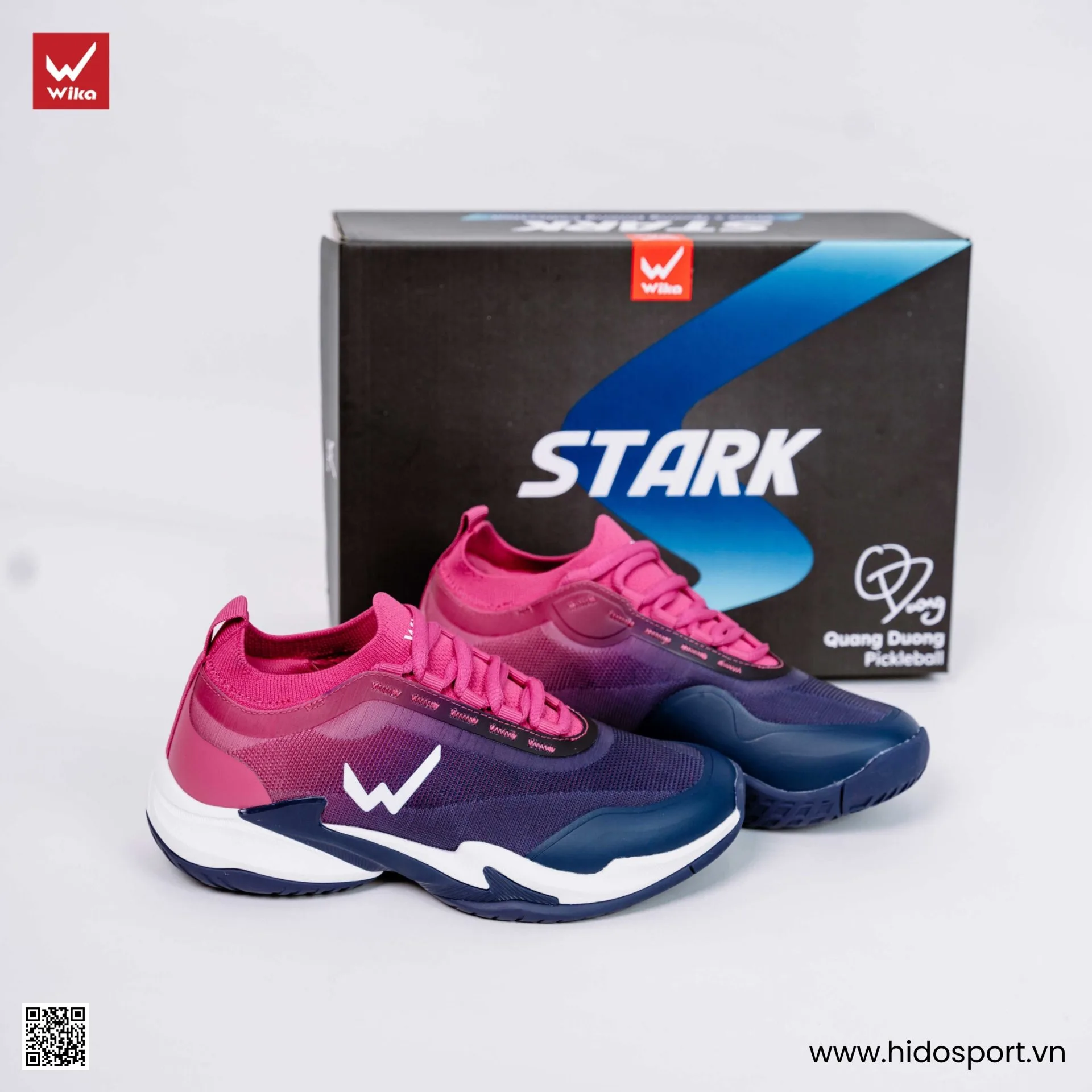 Giày Pickleball Wika Stark Quang Dương Chính Hãng | BST 3 Màu - Hồng