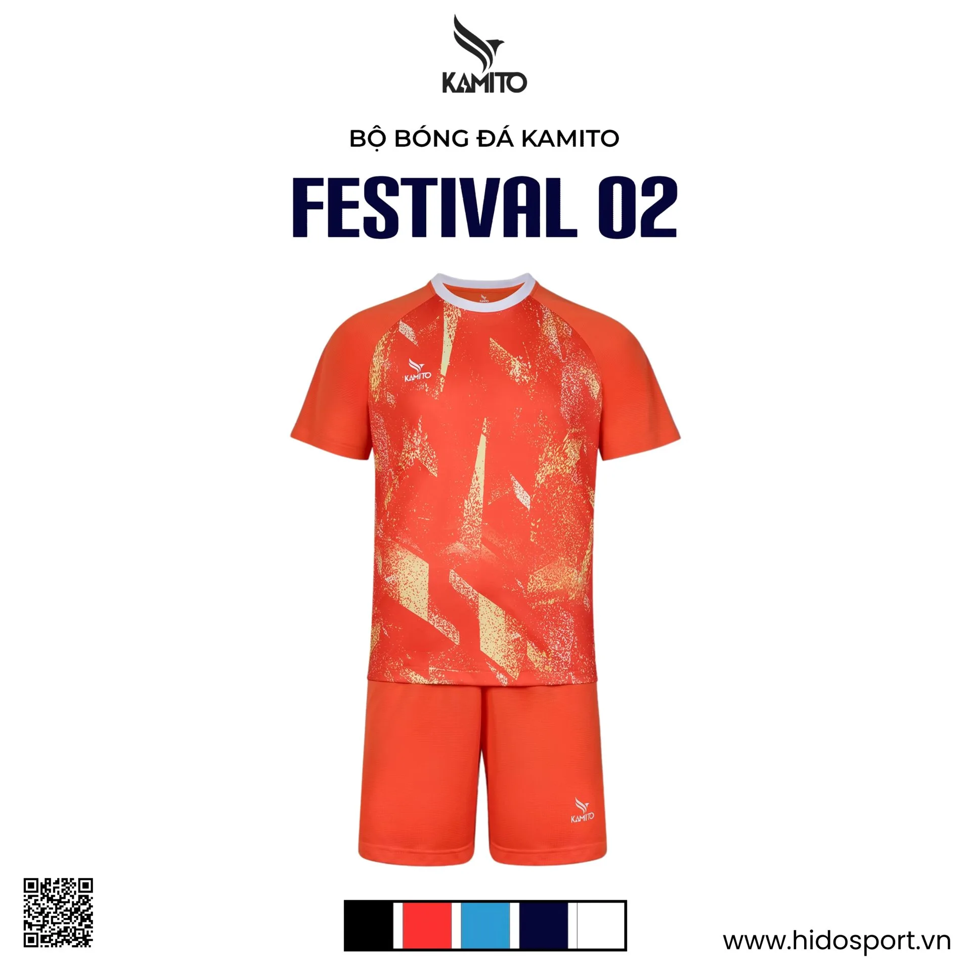 Quần Áo Bóng Đá Thiết Kế Chính Hãng Kamito Festival 02 - BST 5 Màu - HIDO SPORT
