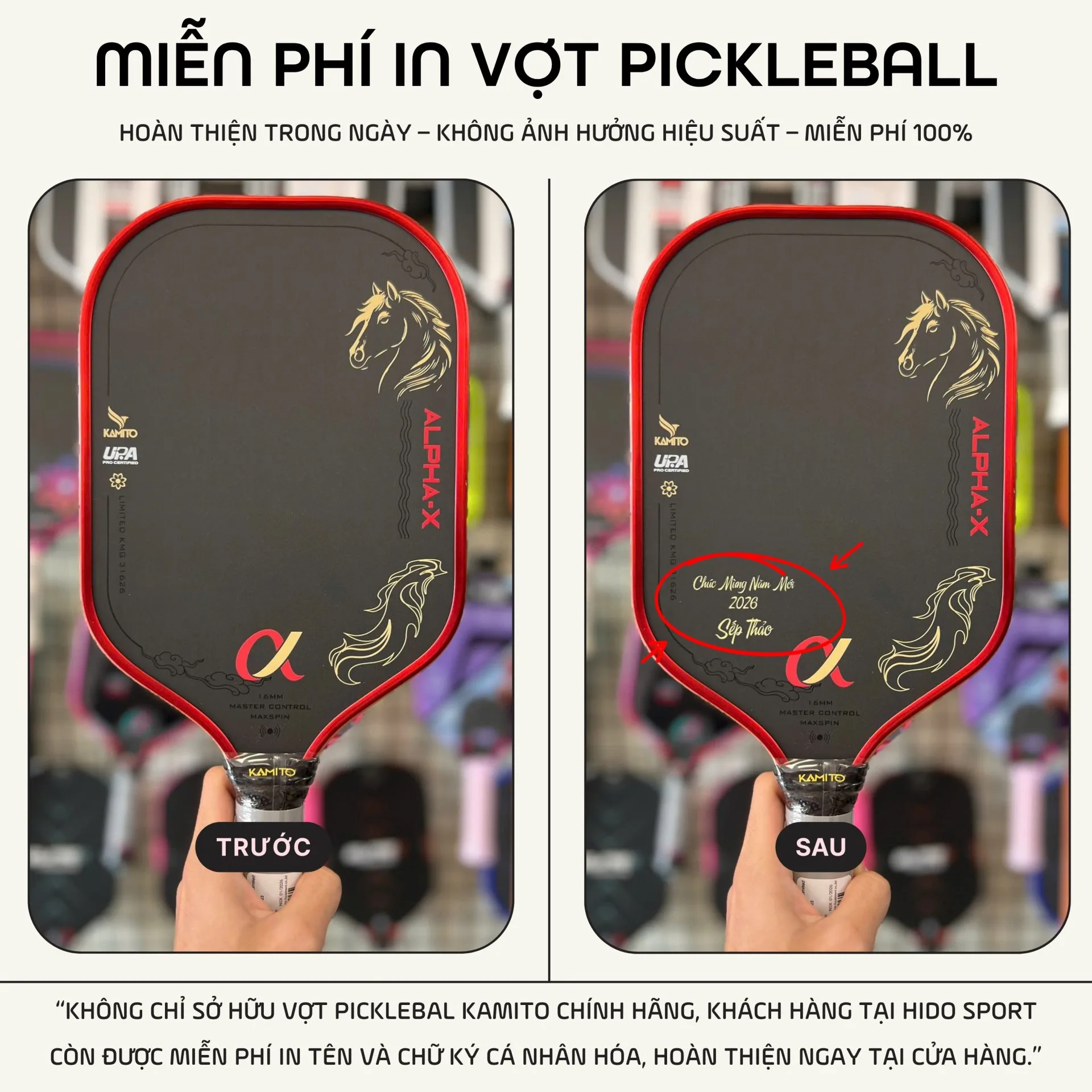 Vot Pickleball Kamito Alpha X Ly Hoang Nam Limited Hinh Anh Thuc Te Tai Hido Sport 002