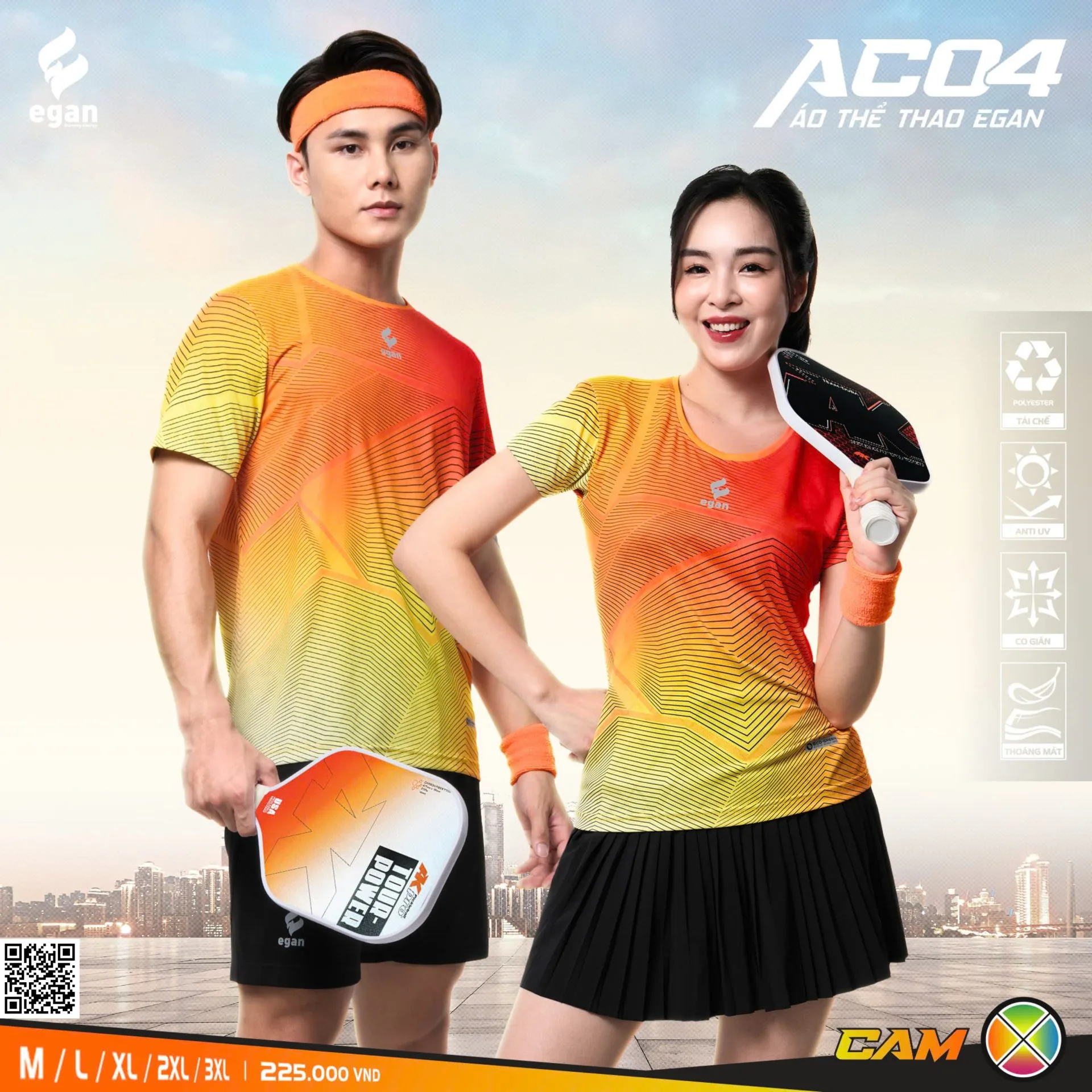 Áo Pickleball Egan AC04 Chính Hãng - Cam