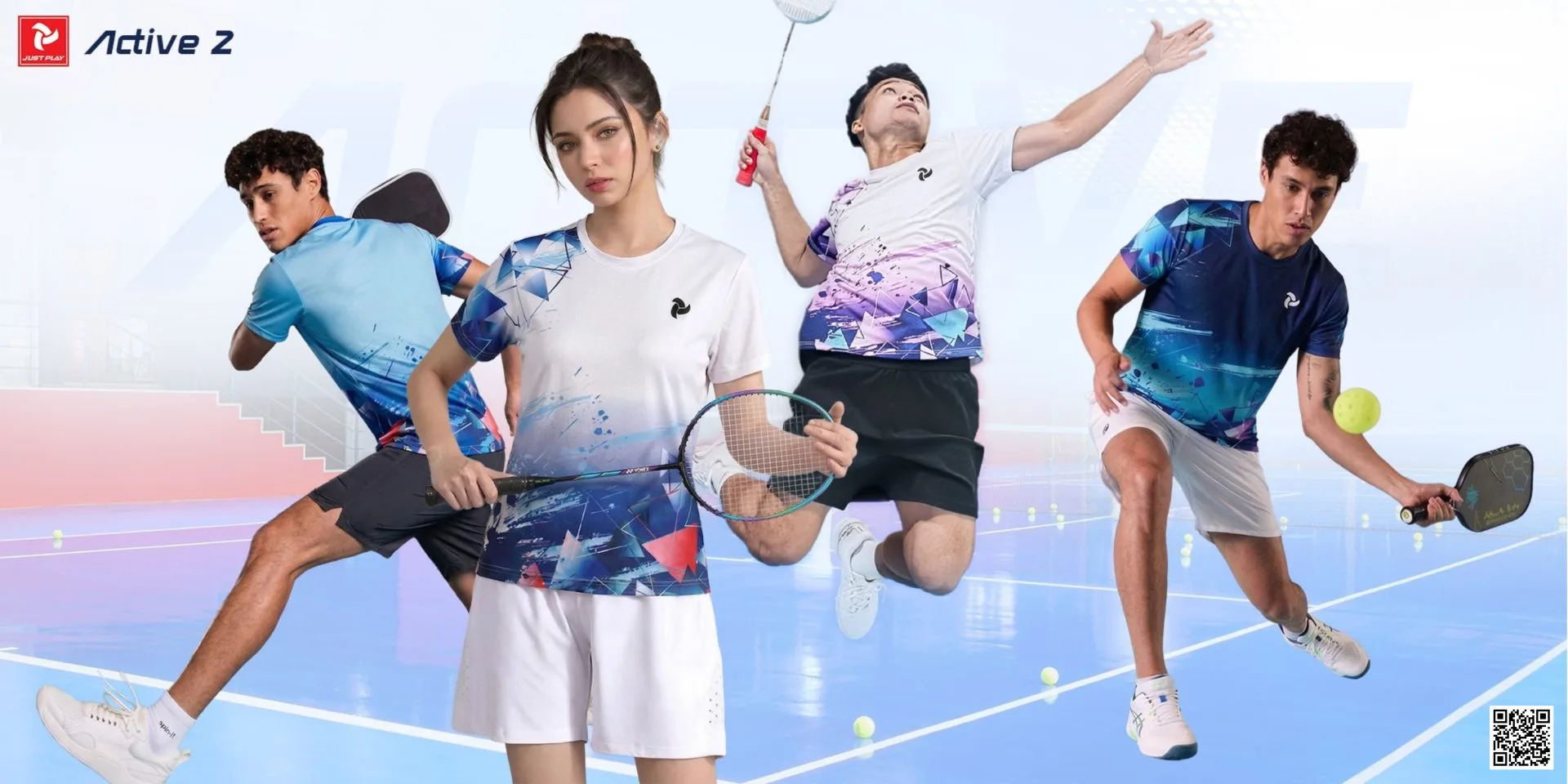 Áo Pickleball Nam Nữ JUST PLAY ACTIVE 2 Chính Hãng 2026 - BST 4 Màu - 1