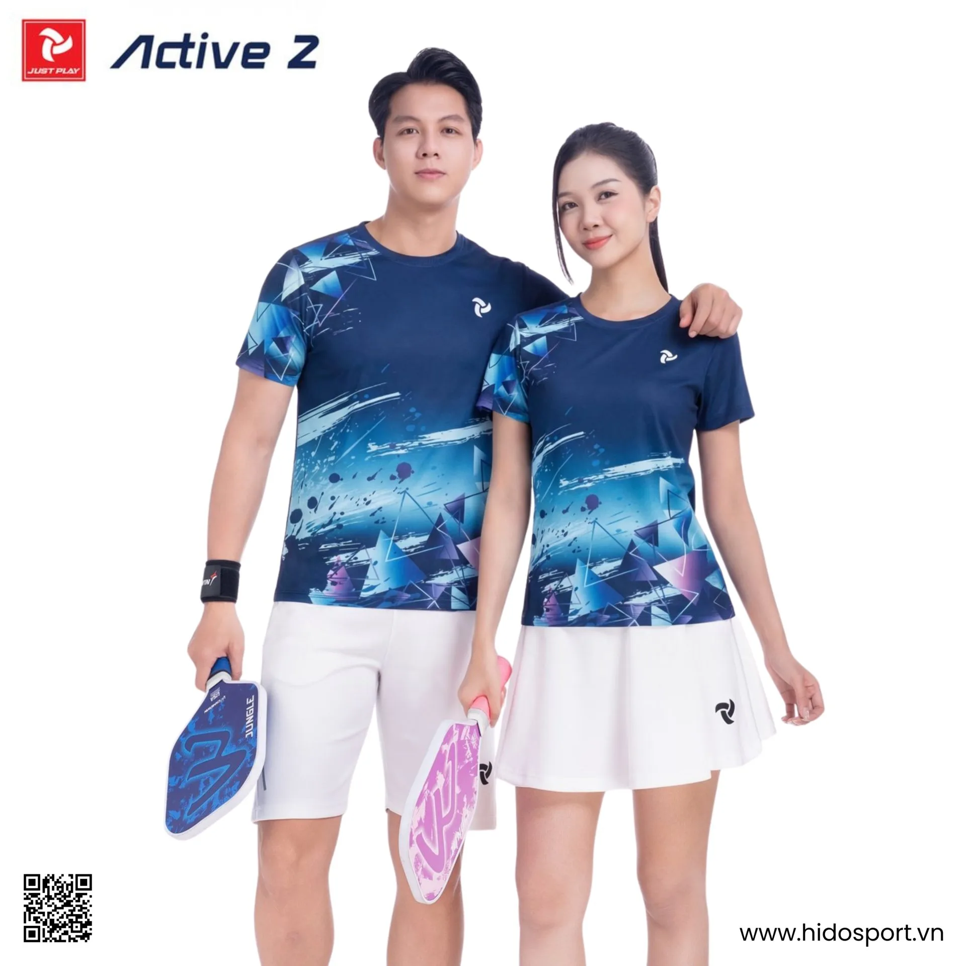 Áo Pickleball Nam Nữ JUST PLAY ACTIVE 2 Chính Hãng 2026 - BST 4 Màu - HIDO SPORT