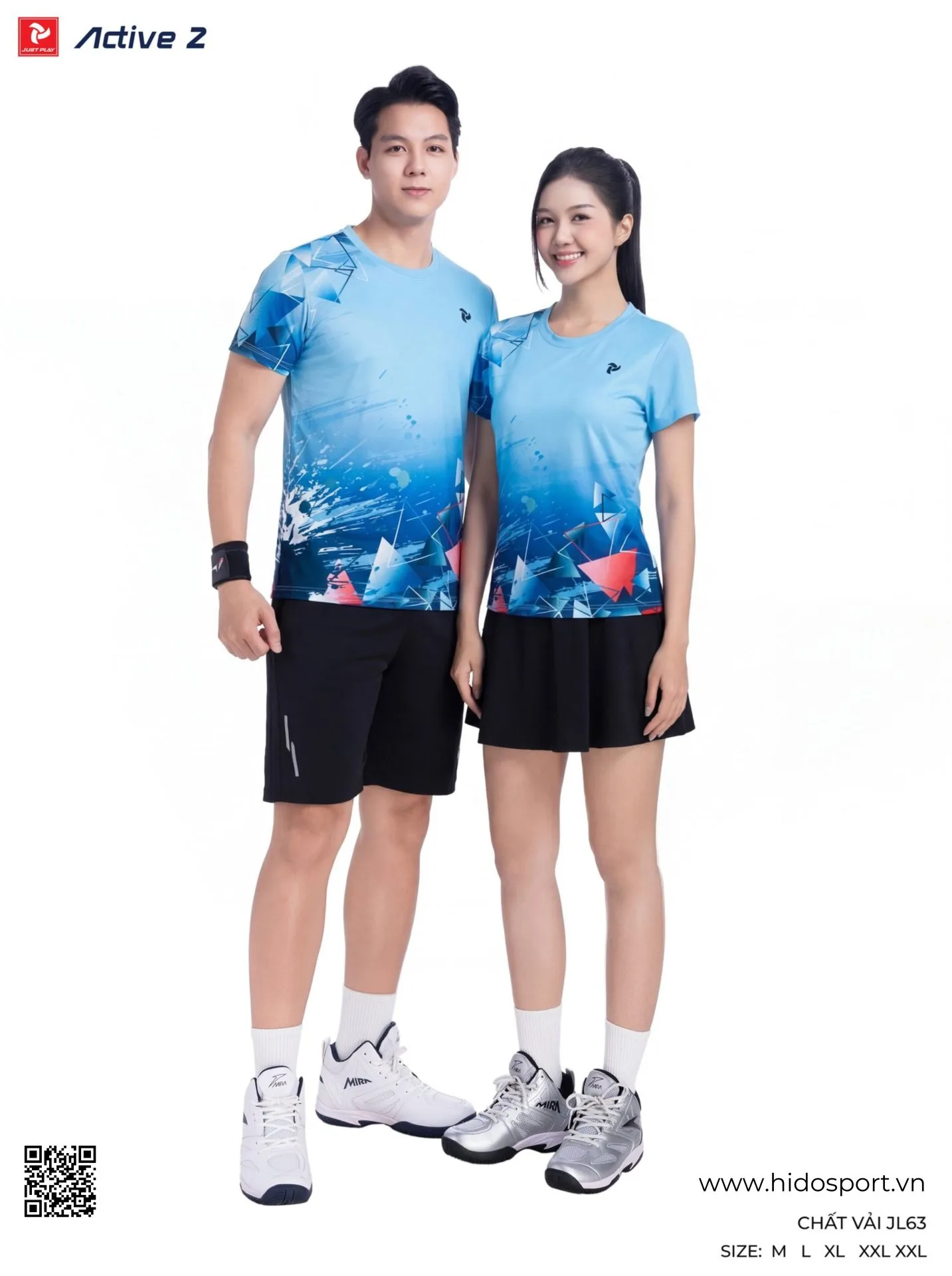 Áo Pickleball Nam Nữ JUST PLAY ACTIVE 2 Chính Hãng 2026 - BST 4 Màu - Xanh Biển