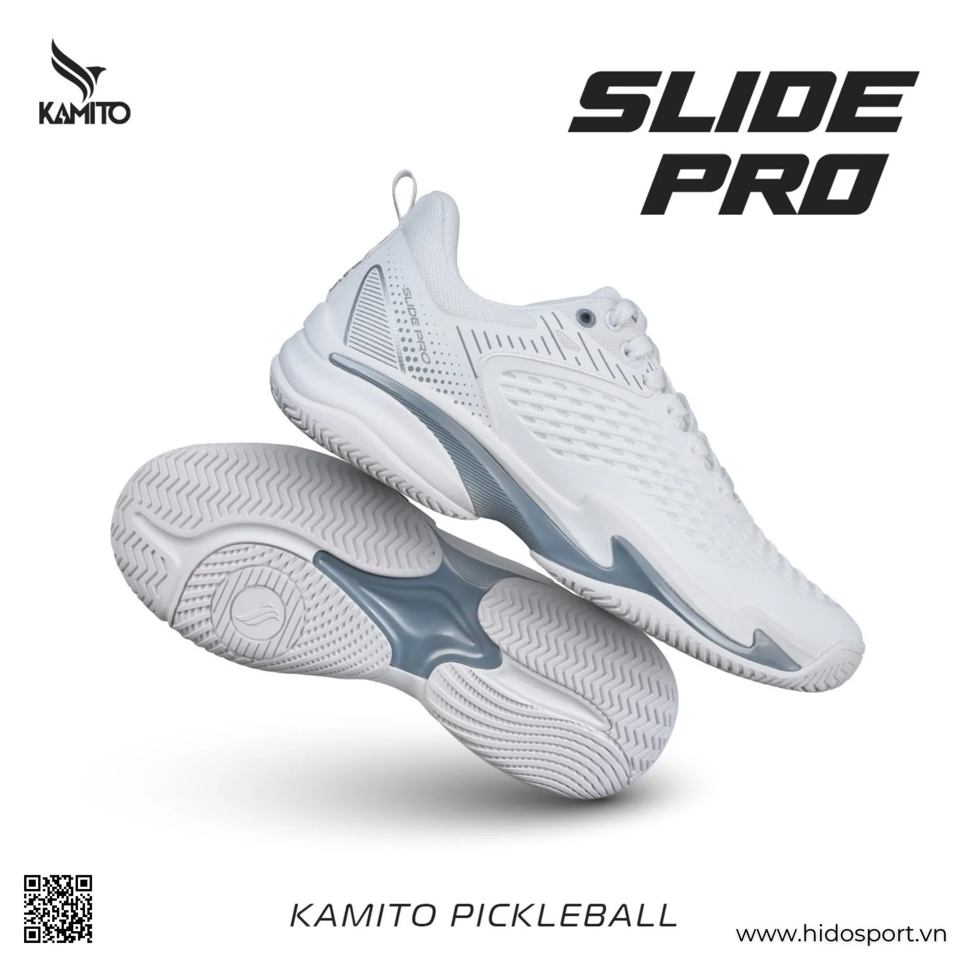 Giày Pickleball Kamito Slide Pro Chính Hãng - Trắng