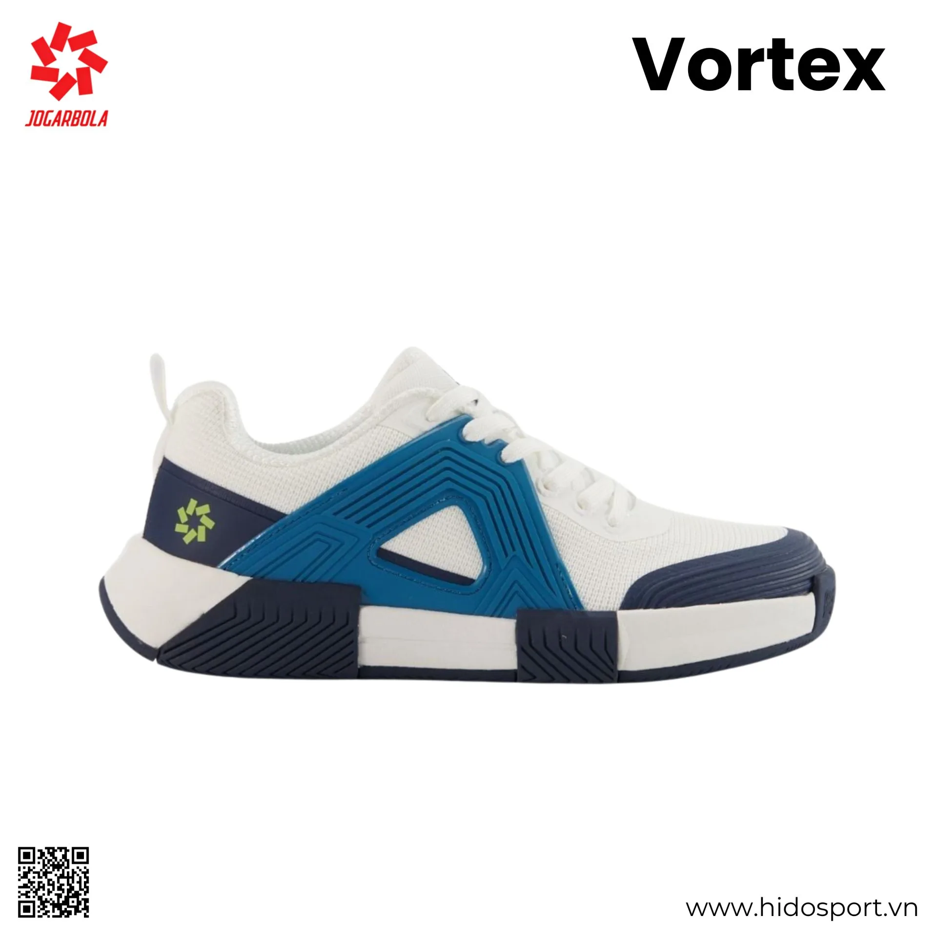 Giay Pickleball Nam Jogarbola Vortex Chinh Hang 2026 Trang Xanh