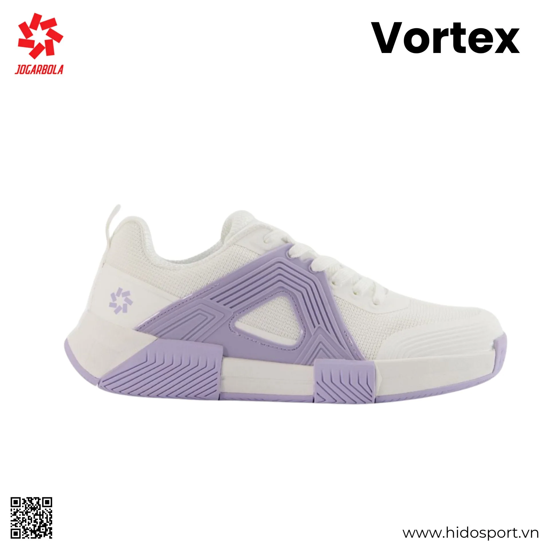 Giày Pickleball Nữ Jogarbola Vortex Chính Hãng - Trắng Tím