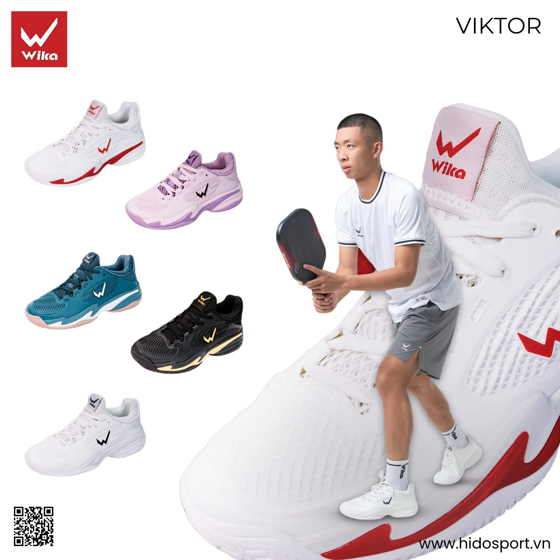 Giày Pickleball Wika Viktor Quang Dương Chính Hãng | BST 5 Màu - HIDO SPORT