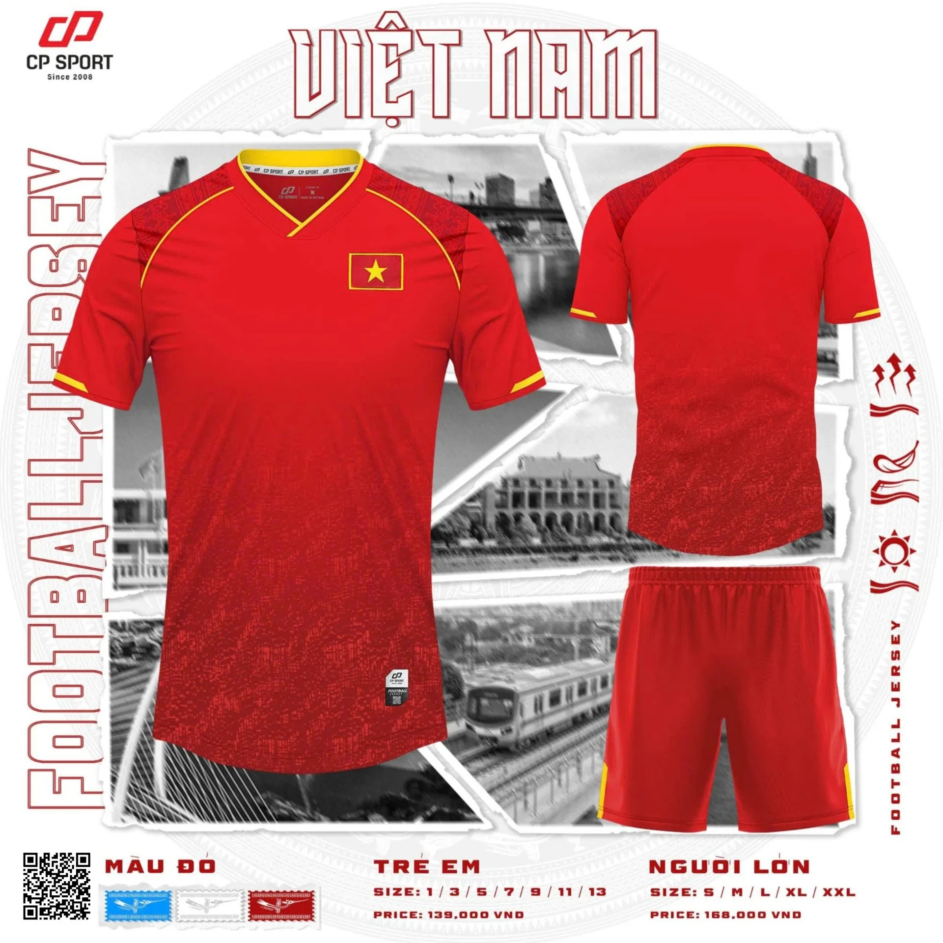 Quần Áo Bóng Đá CP Việt Nam 2026 Chính Hãng - Phiên Bản Kỷ Niệm 30/4 - Đỏ