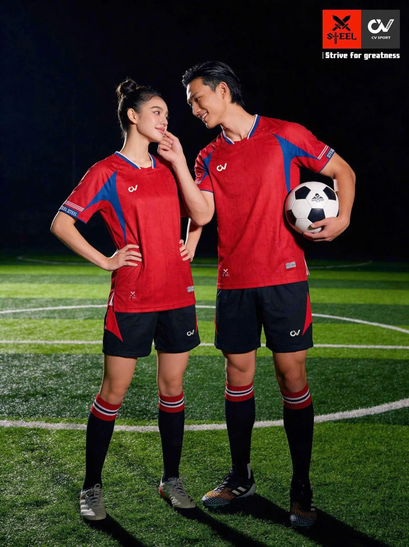 Quần Áo Bóng Đá Thiết Kế Chính Hãng CV STEEL 2026 - BST 8 Màu - Đỏ