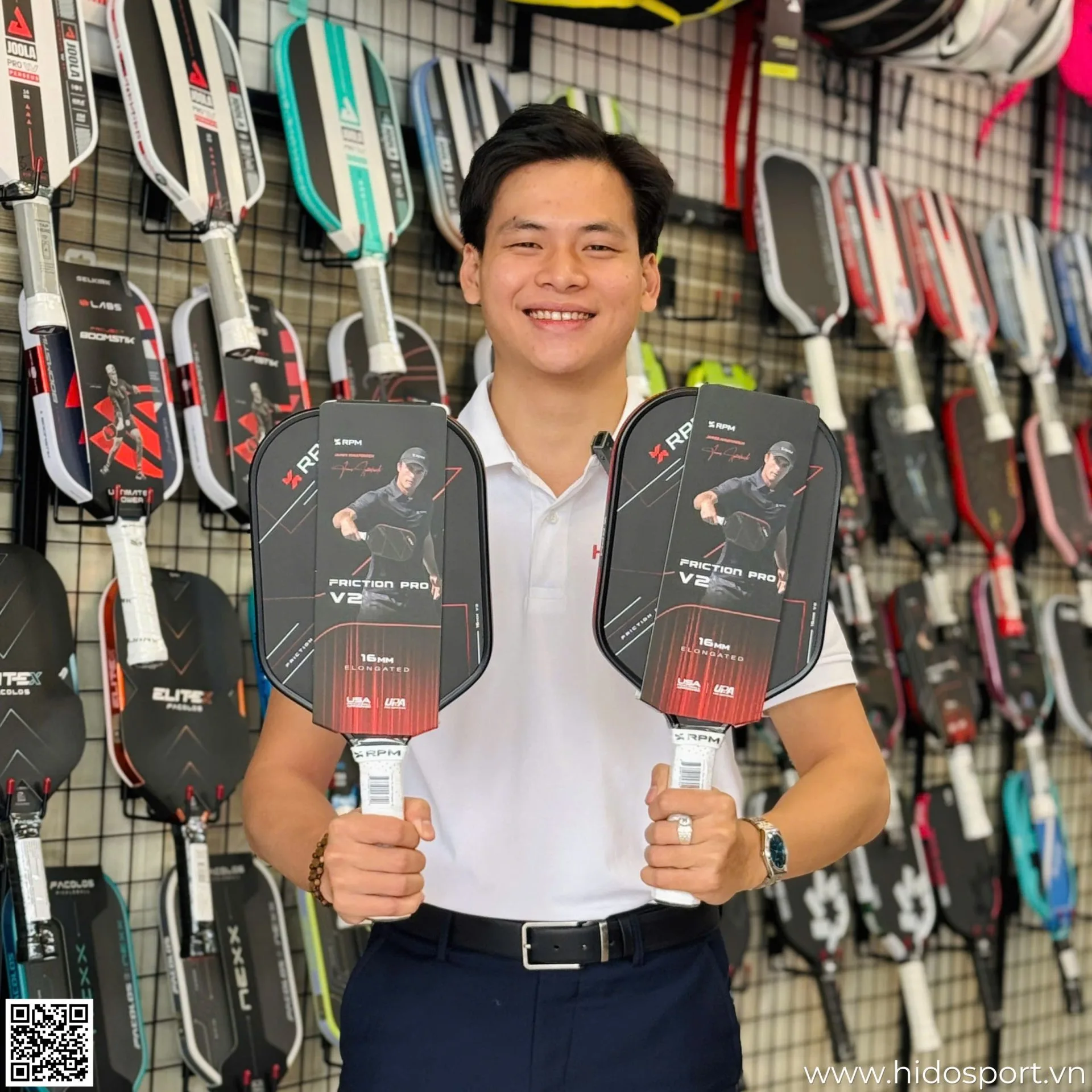 Vot Pickleball Rpm Friction Pro V2 Red 16mm