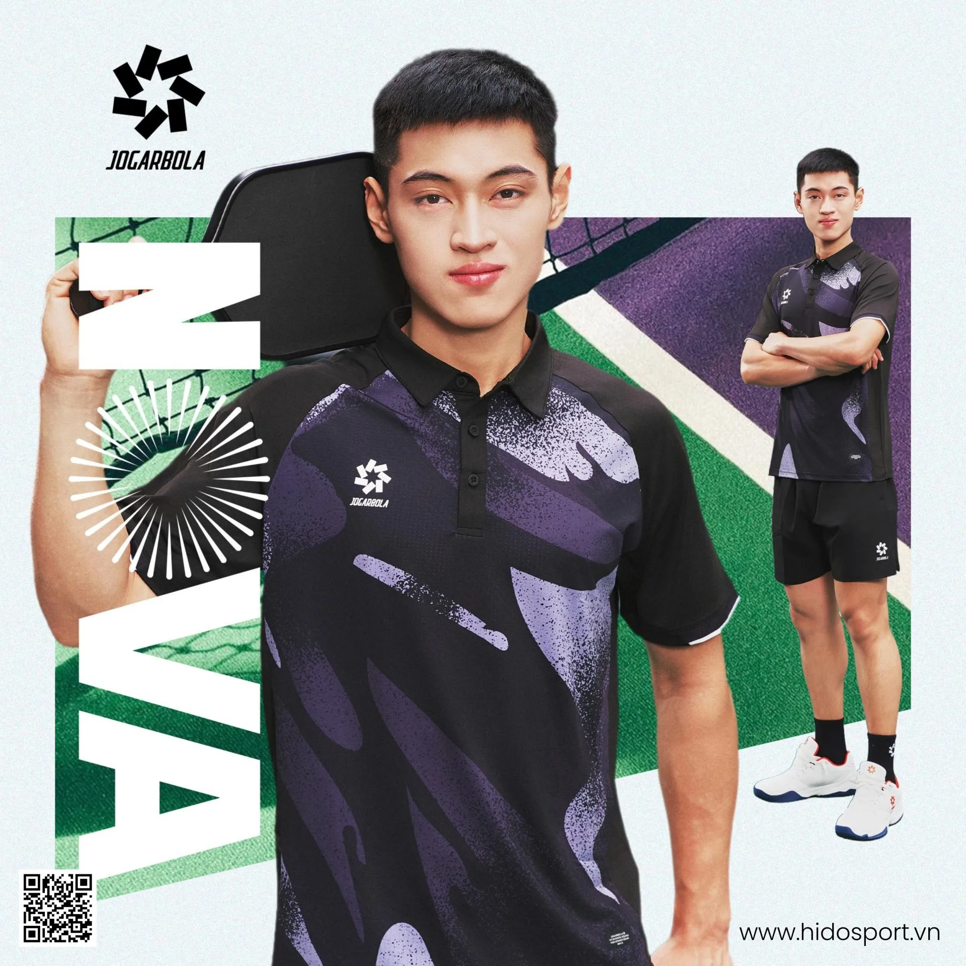 Áo Pickleball Jogarbola Nova Chính Hãng - Đen