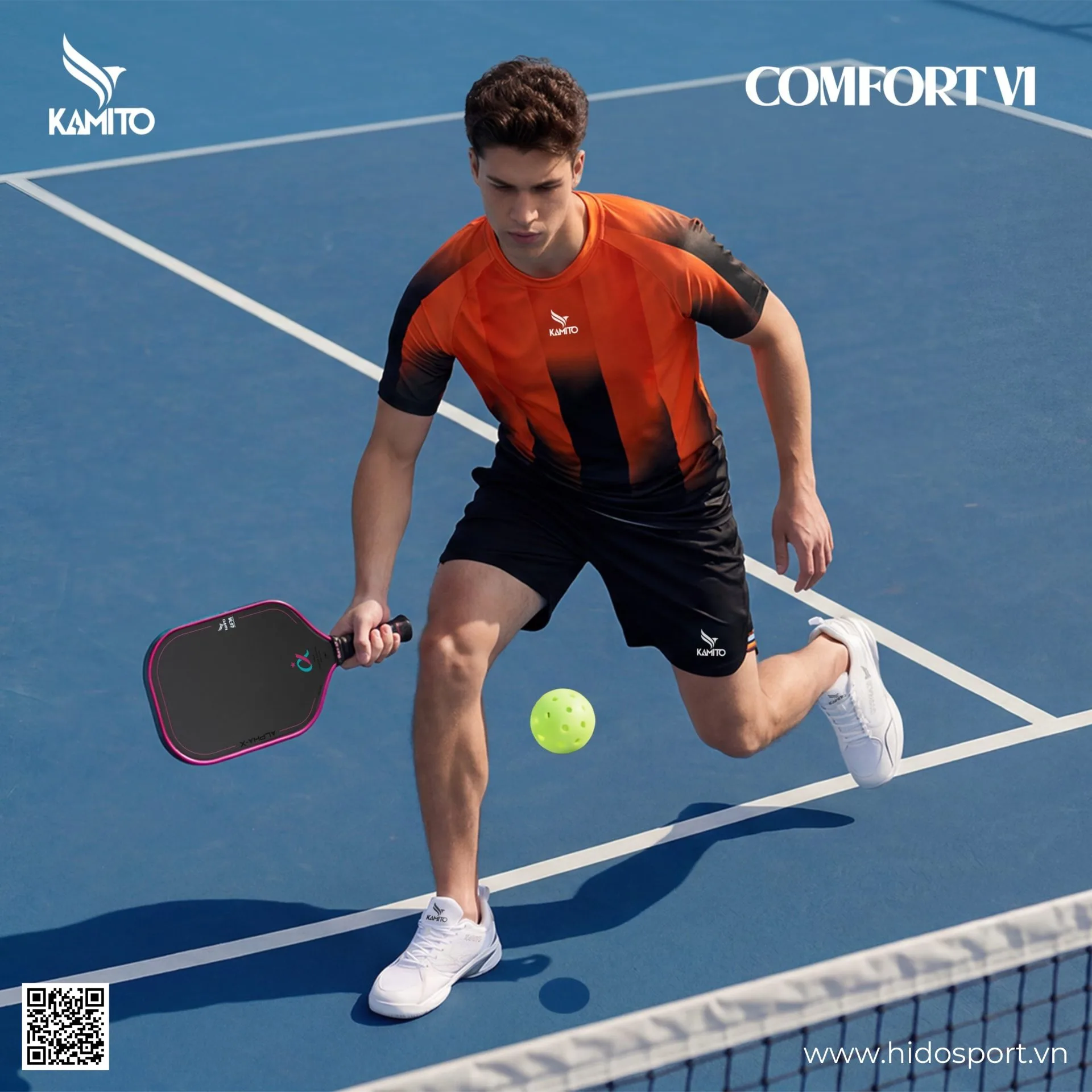 Áo Pickleball Kamito Comfort V1 Chính Hãng - Cam