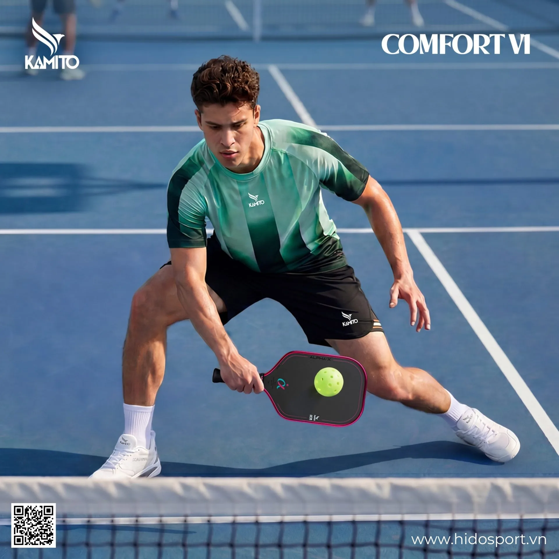 (TITLE)% Áo Pickleball Kamito Comfort V1 Chính Hãng - Xanh Lá