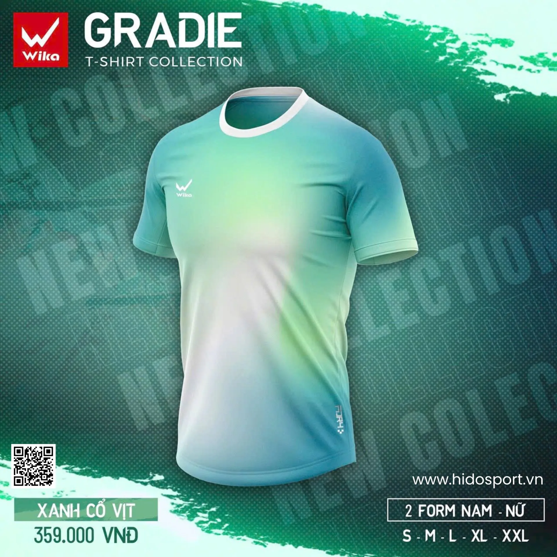 Áo Pickleball Wika Gradie Chính Hãng - Xanh Cổ Vịt