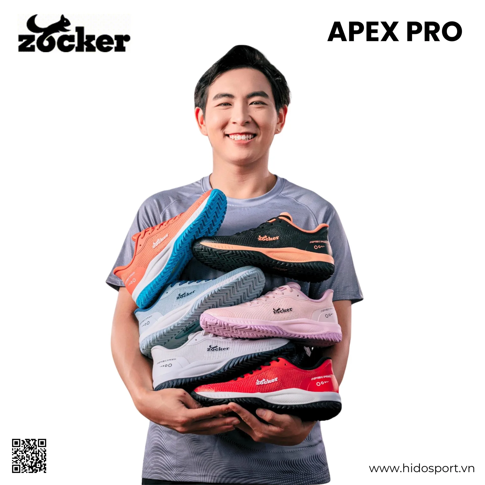 Giày Pickleball Zocker Apex Pro Chính Hãng - HIDO SPORT