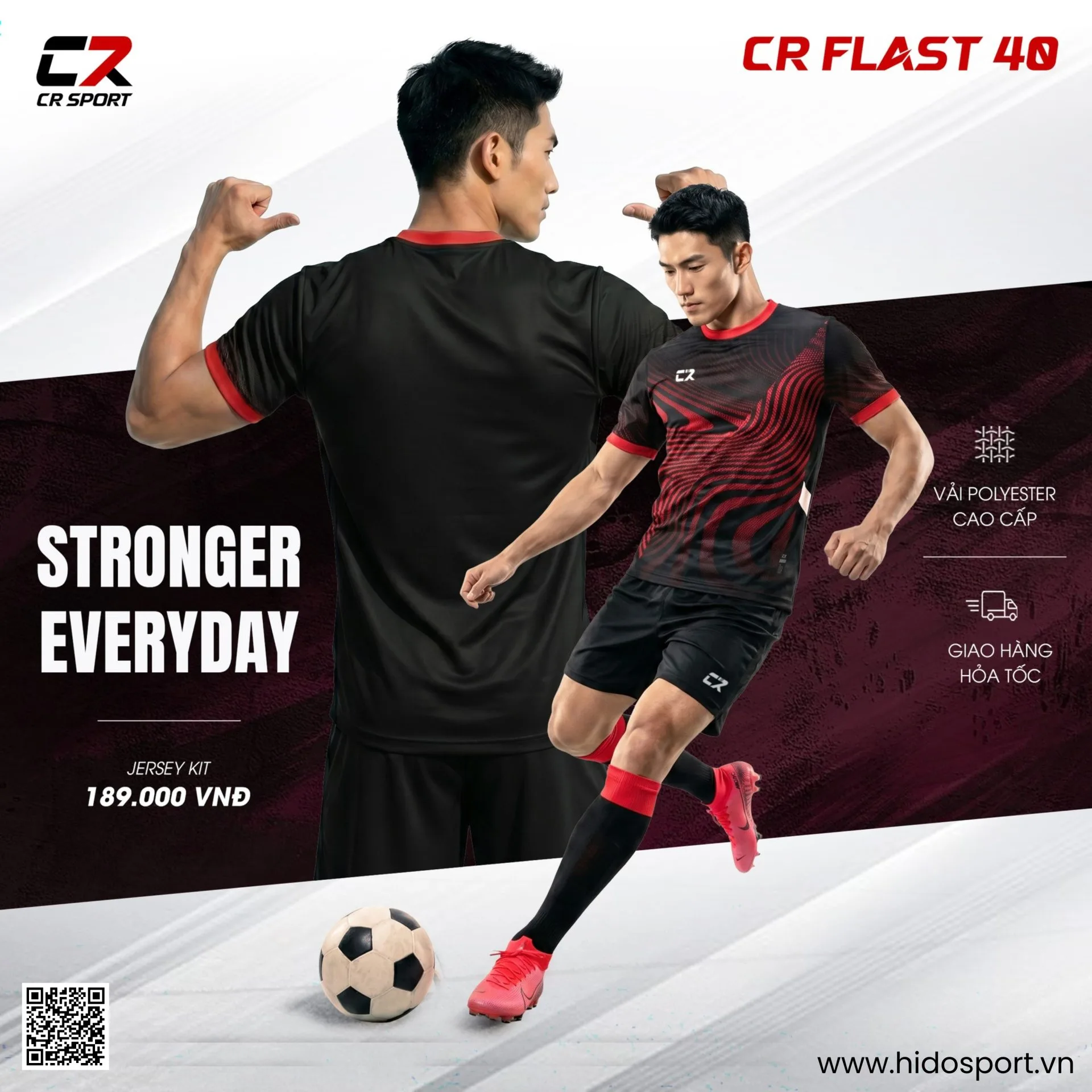 (TITLE)% Quần Áo Bóng Đá Thiết Kế Chính Hãng CR FLAST 40 - Đen