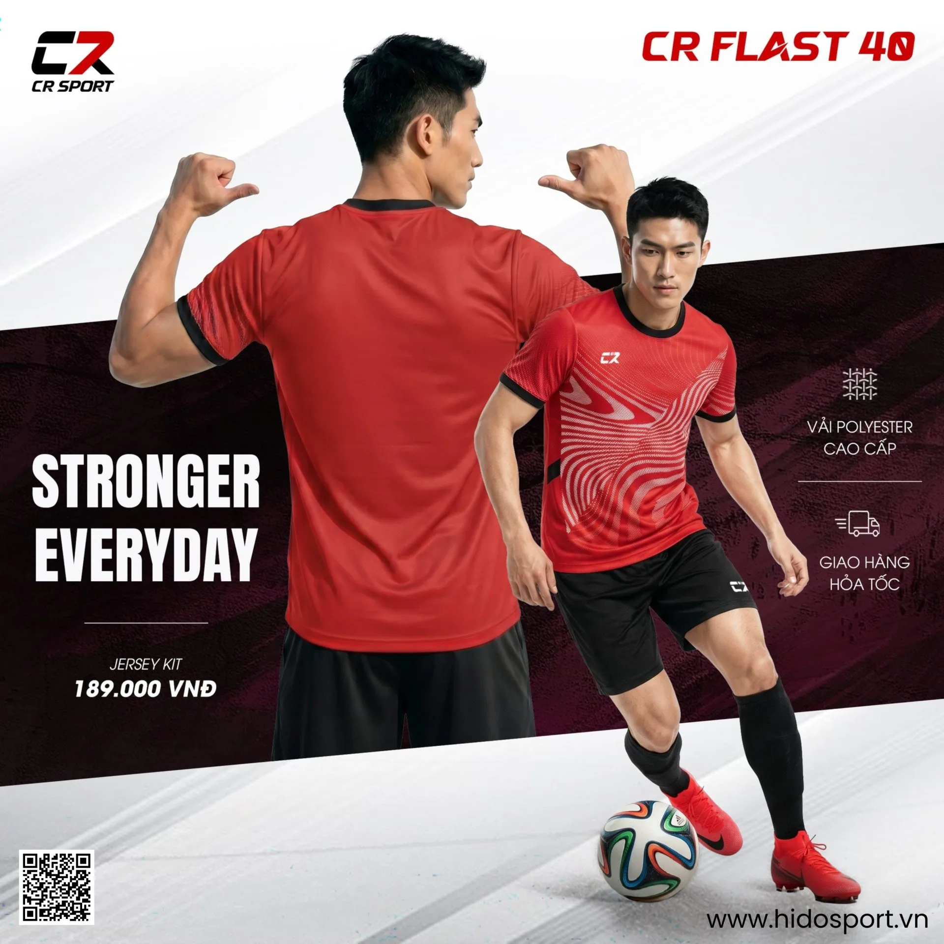 Quần Áo Bóng Đá Thiết Kế Chính Hãng CR FLAST 40 - Đỏ