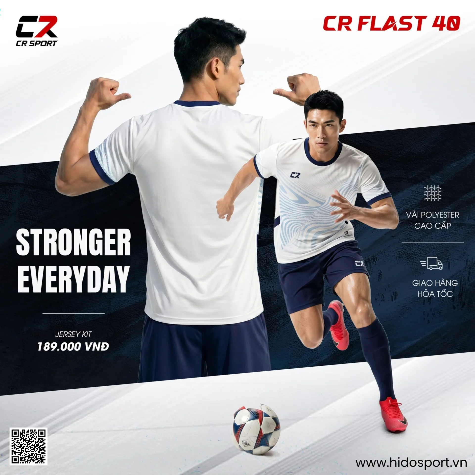 (TITLE)% Quần Áo Bóng Đá Thiết Kế Chính Hãng CR FLAST 40 - Trắng