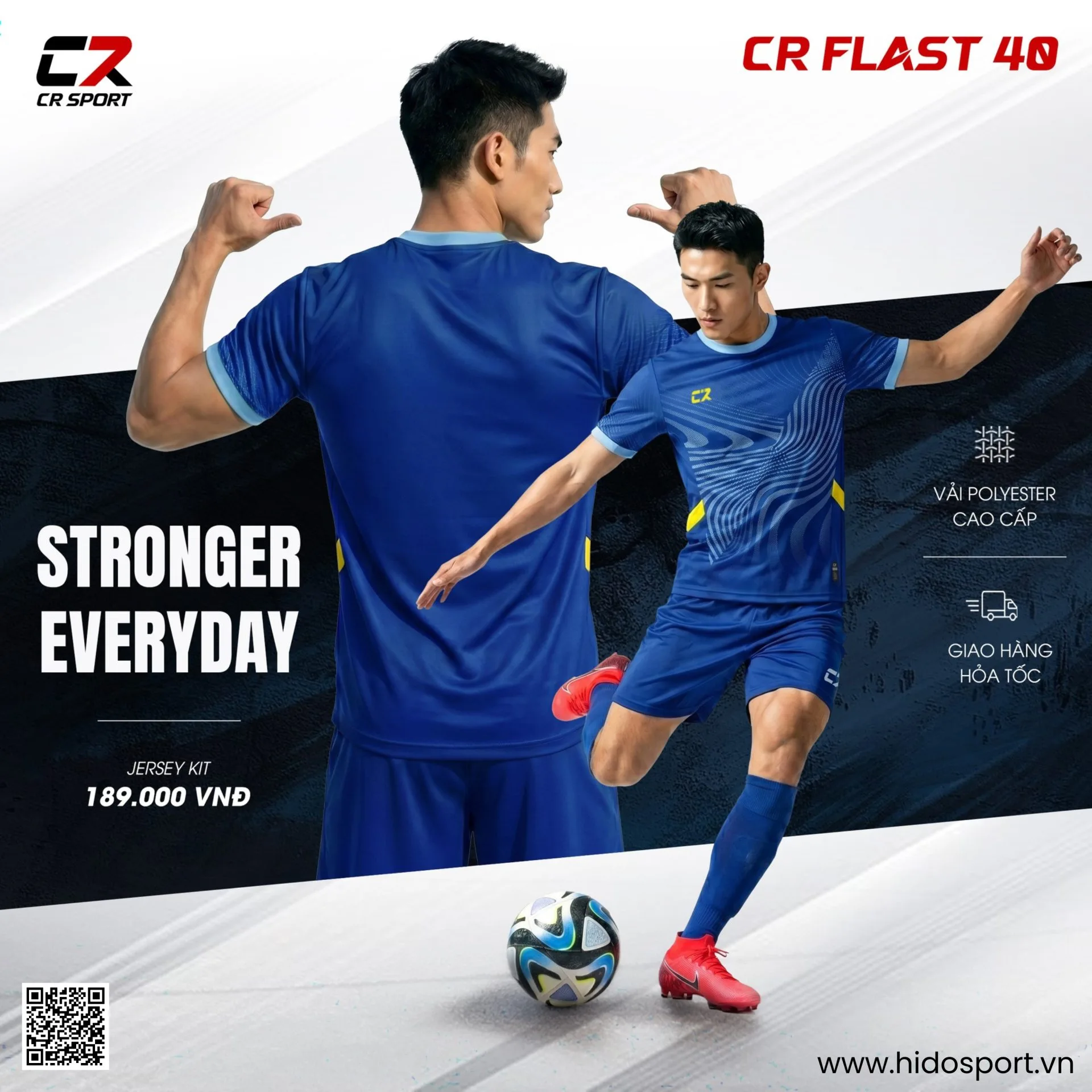 (TITLE)% Quần Áo Bóng Đá Thiết Kế Chính Hãng CR FLAST 40 - Xanh Dương