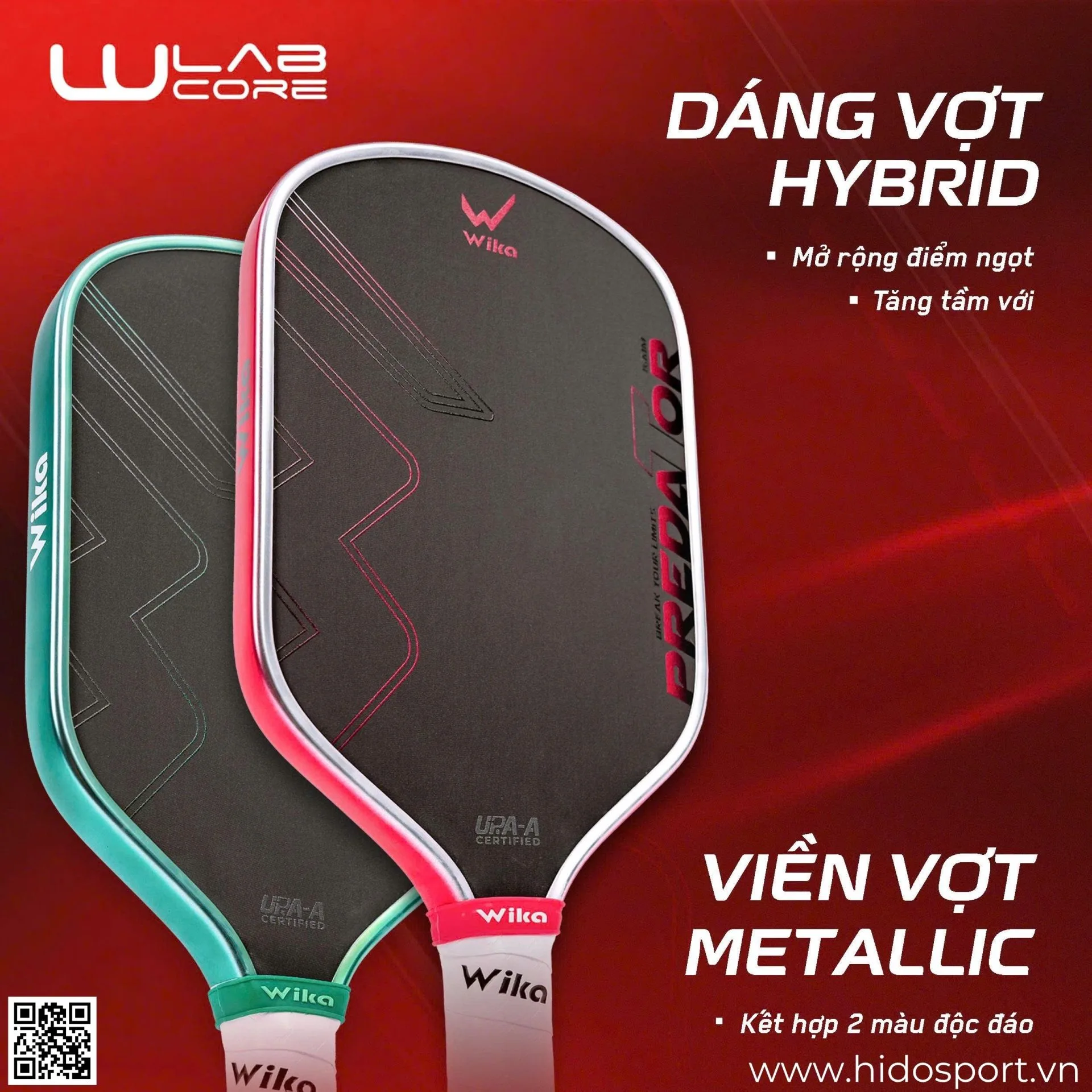 (TITLE)% Cong Nghe Hybrid Shape Vot Pickleball Wika Predator