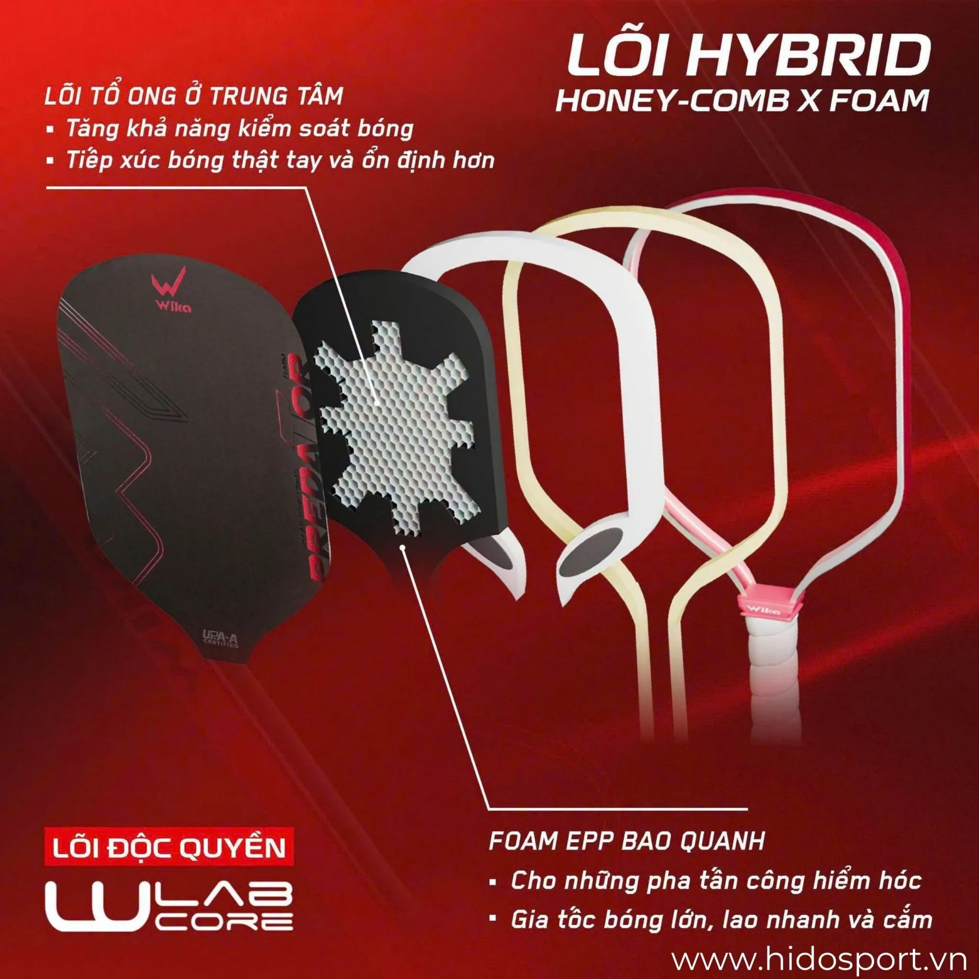 (TITLE)% Loi Hybrid Honeycomb Foam Vot Pickleball Wika Predator
