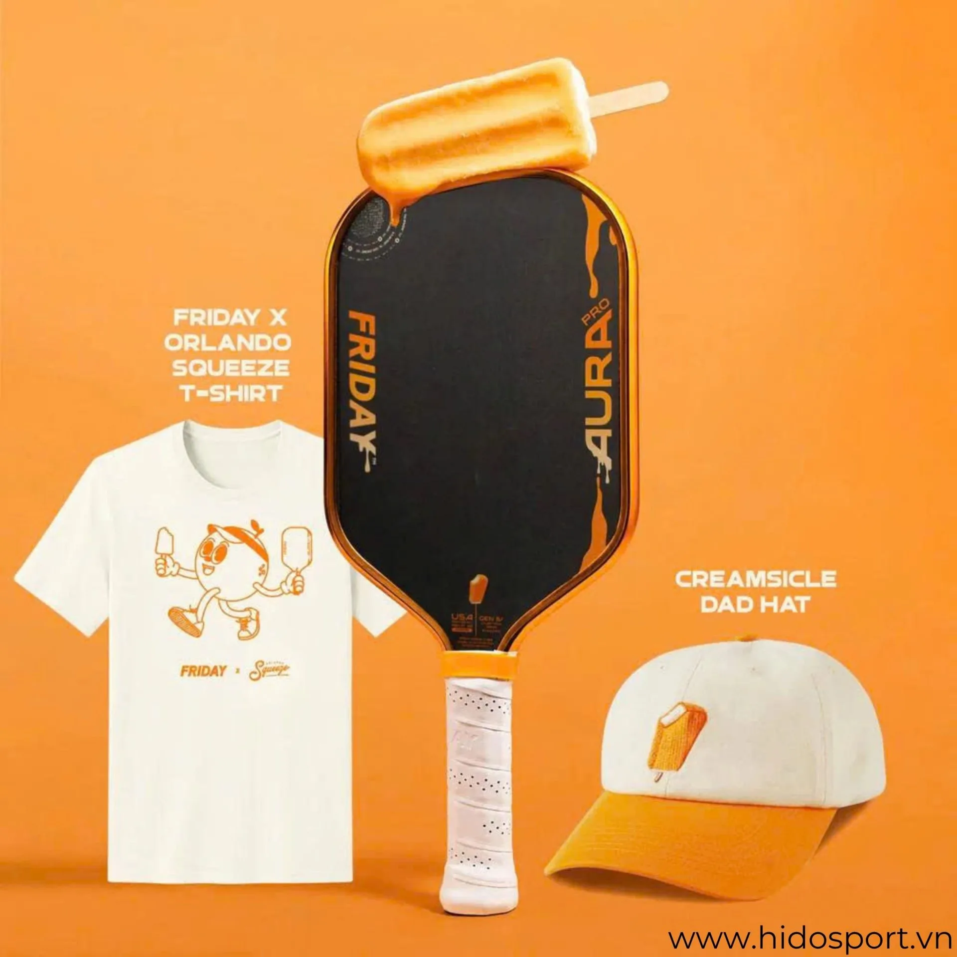(TITLE)% Vot Pickleball Friday Aura Pro Metallic Orange Creamsicle Kit Limited Bundle