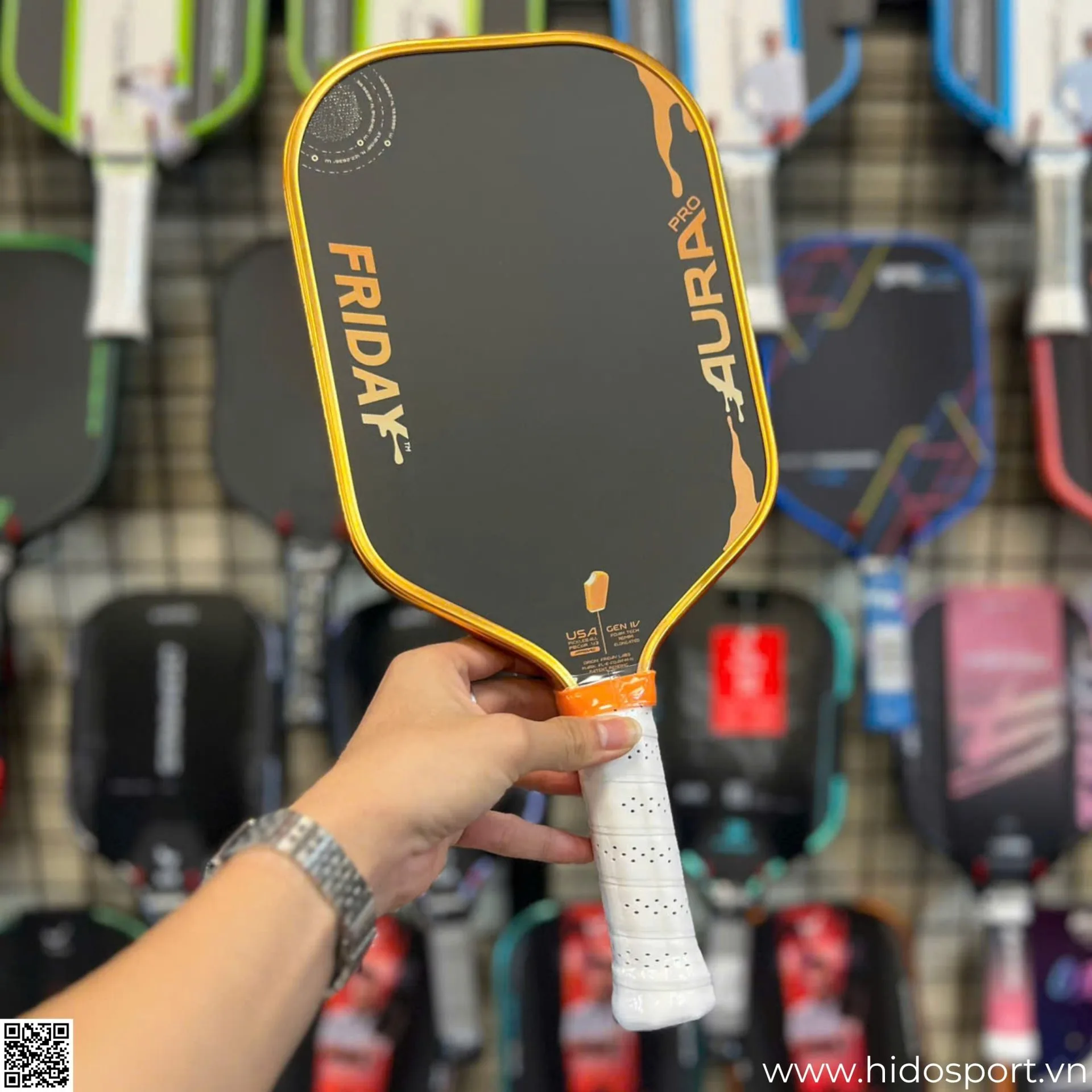 Vot Pickleball Friday Aura Pro Metallic Orange Creamsicle Kit Limited Chup Thang