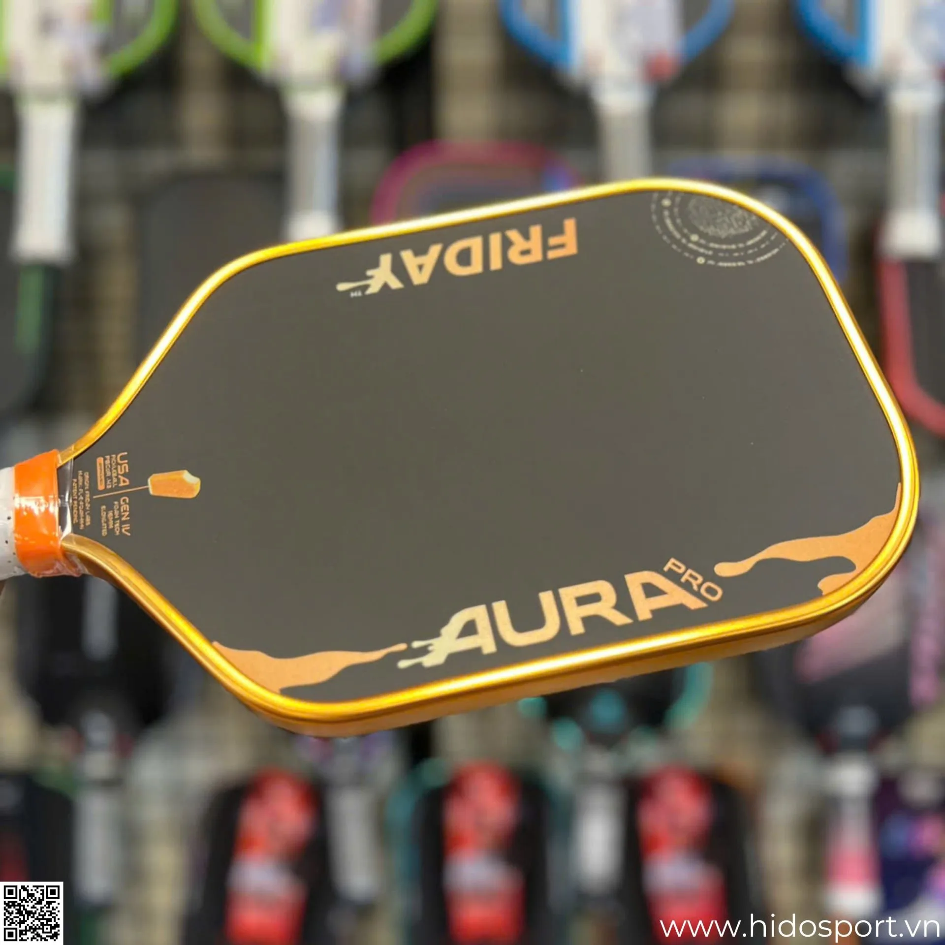 (TITLE)% Vot Pickleball Friday Aura Pro Metallic Orange Creamsicle Kit Limited Nam Ngang