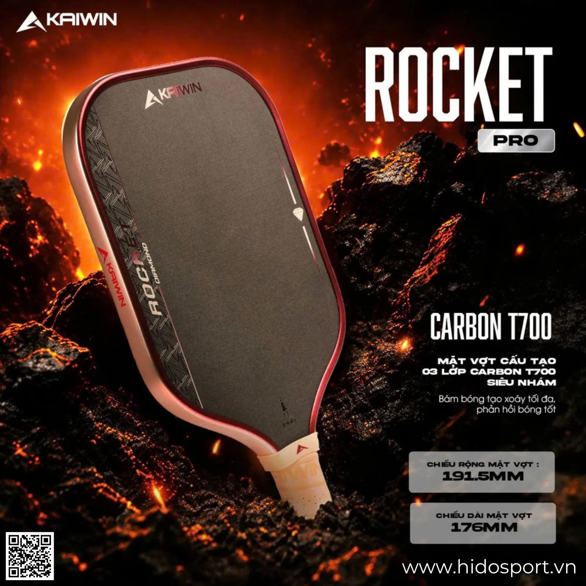 (TITLE)% Vot Pickleball Kaiwin Rocket Pro Diamond Chat Lieu Mat